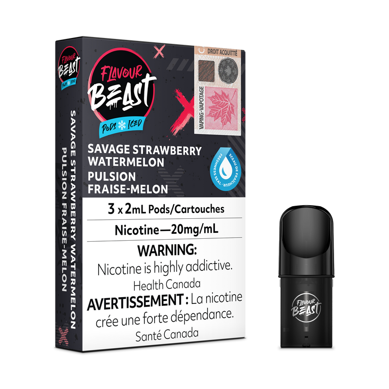 Flavour Beast Flow Pods - Savage Strawberry Watermelon Iced (EXCISE TAXED) (Compatible With STLTH)