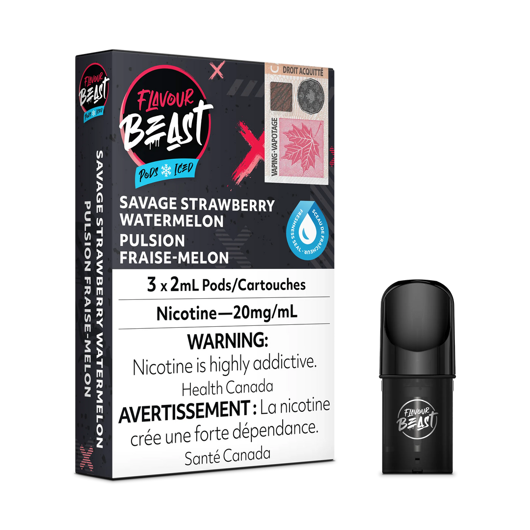 Flavour Beast Flow Pods - Savage Strawberry Watermelon Iced