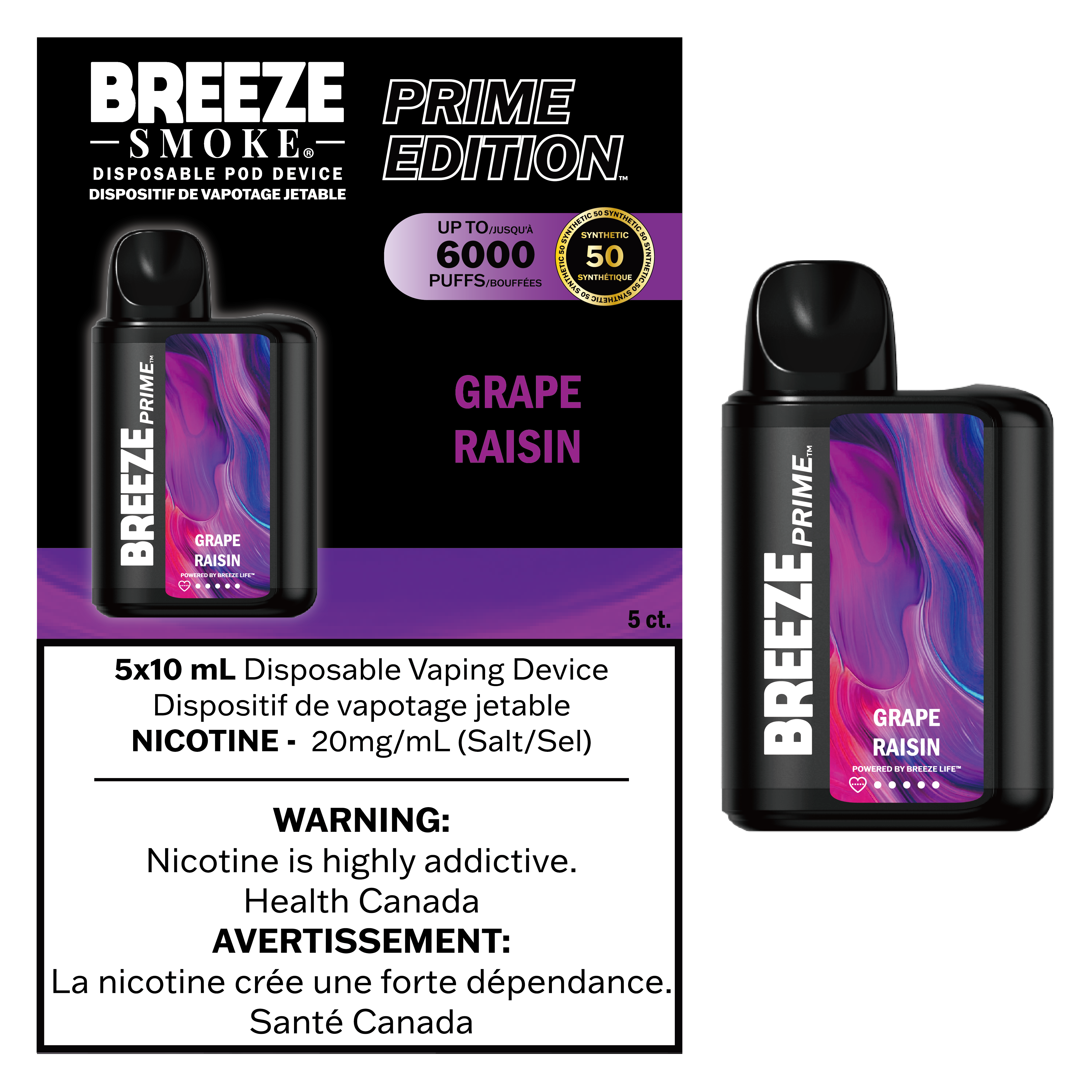 Breeze Prime - Disposable E-Cig (6000 Puffs) (PROVINCIAL)