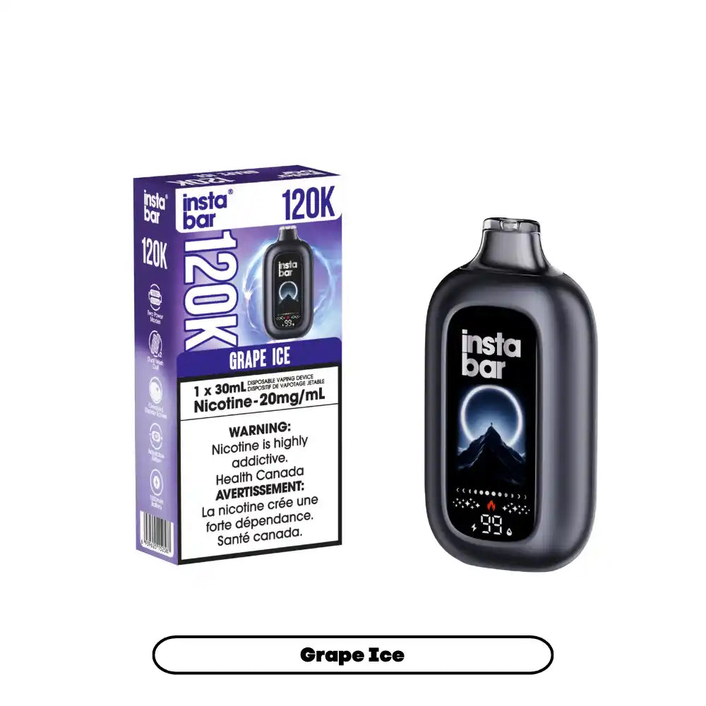 Grape Ice Insta Bar 120K - Disposable Vape – 20mg by INSTA BAR