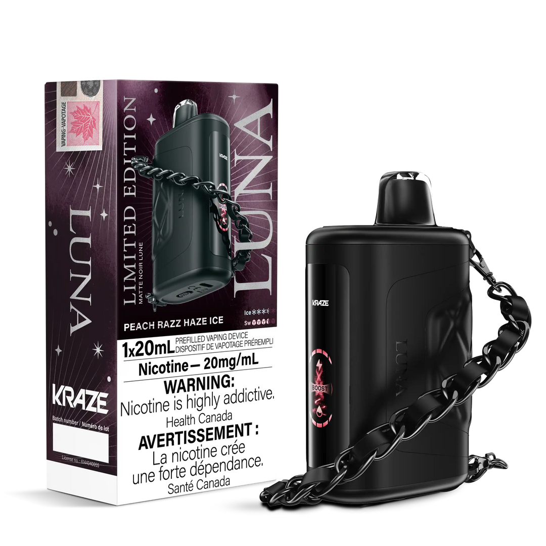 Limited Edition Peach Razz Haze Ice Kraze Luna - Disposable 42K