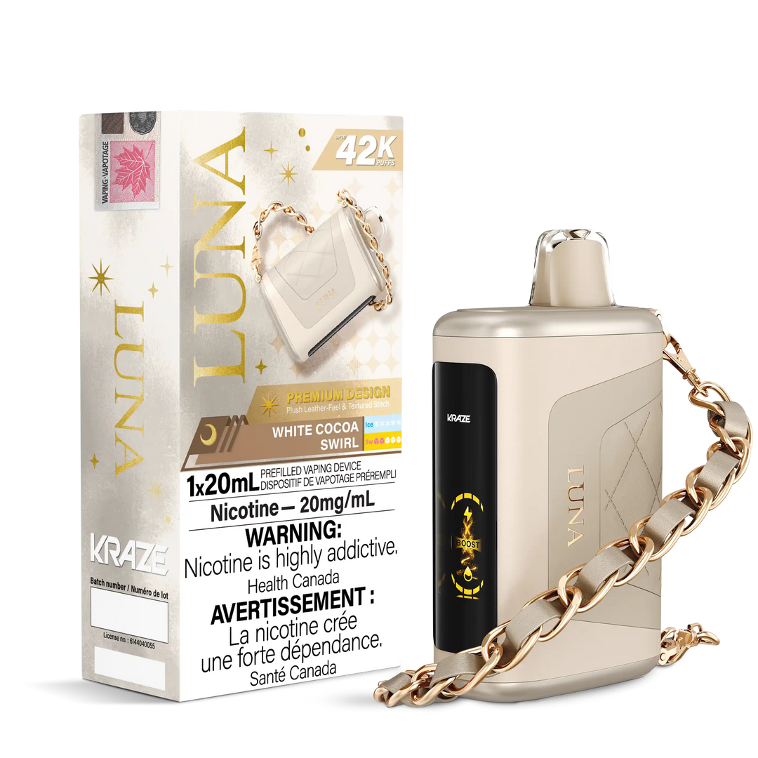 White Cocoa Swirl Kraze Luna - Disposable 42K