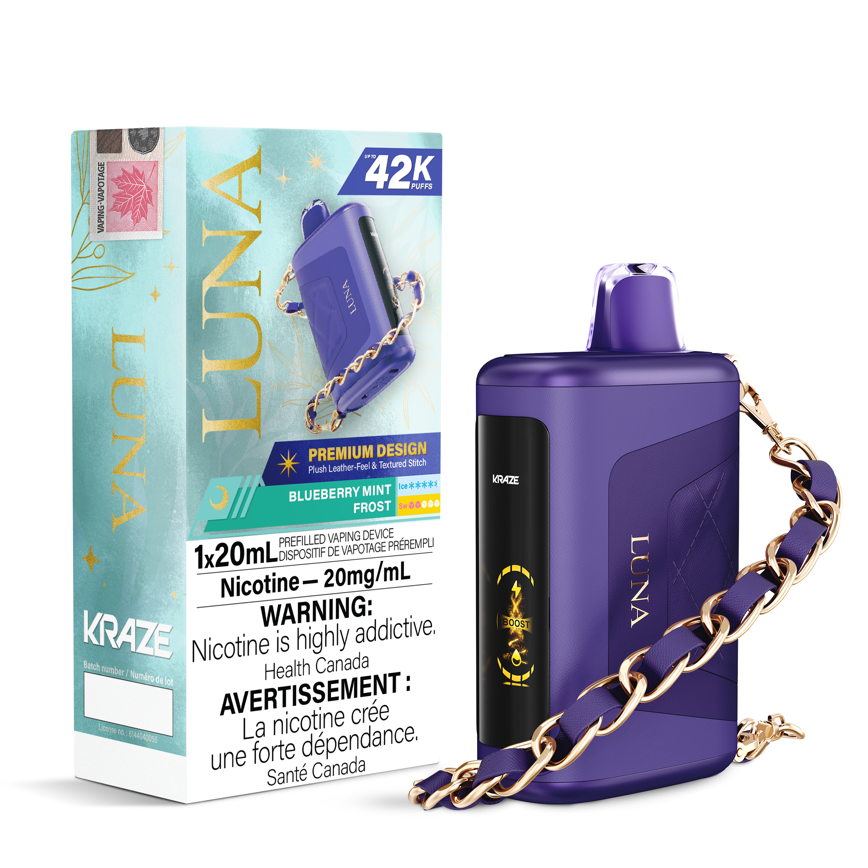 Kraze Luna - Disposable E-Cig (PROVINCIAL) (42K Puffs)