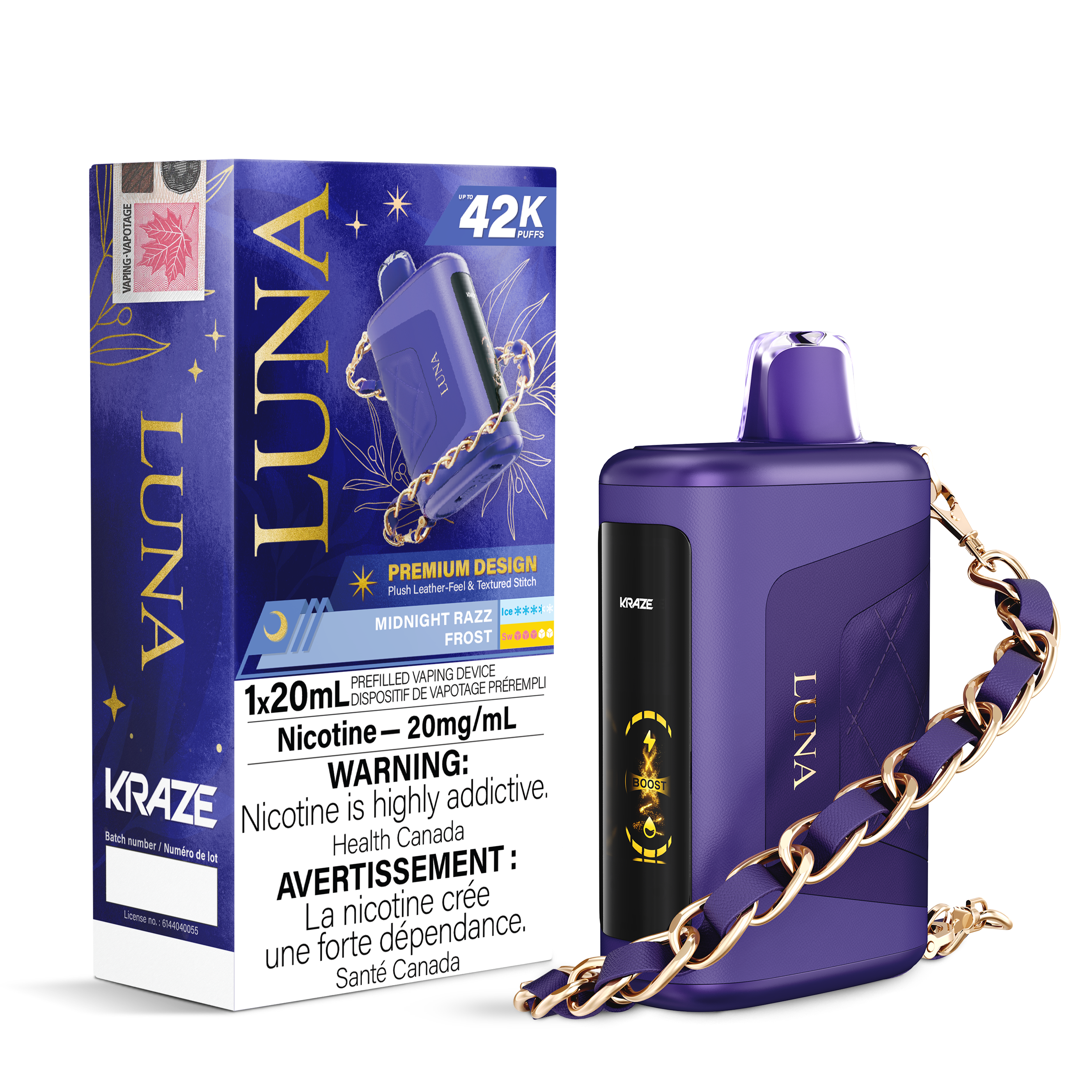 Kraze Luna - Disposable E-Cig (PROVINCIAL) (42K Puffs)