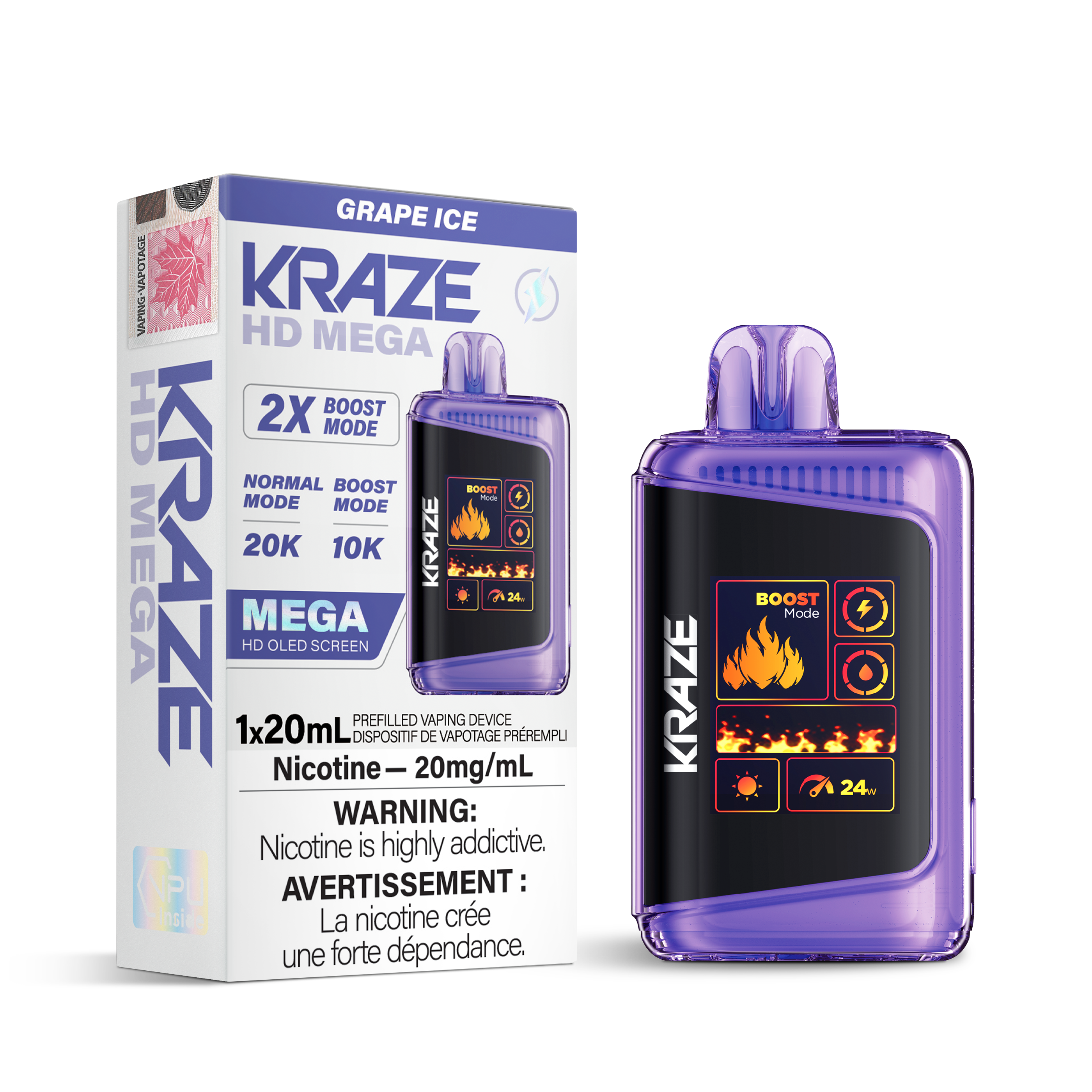 Kraze HD Mega - Disposable E-Cig (PROVINCIAL) (20k Puffs)