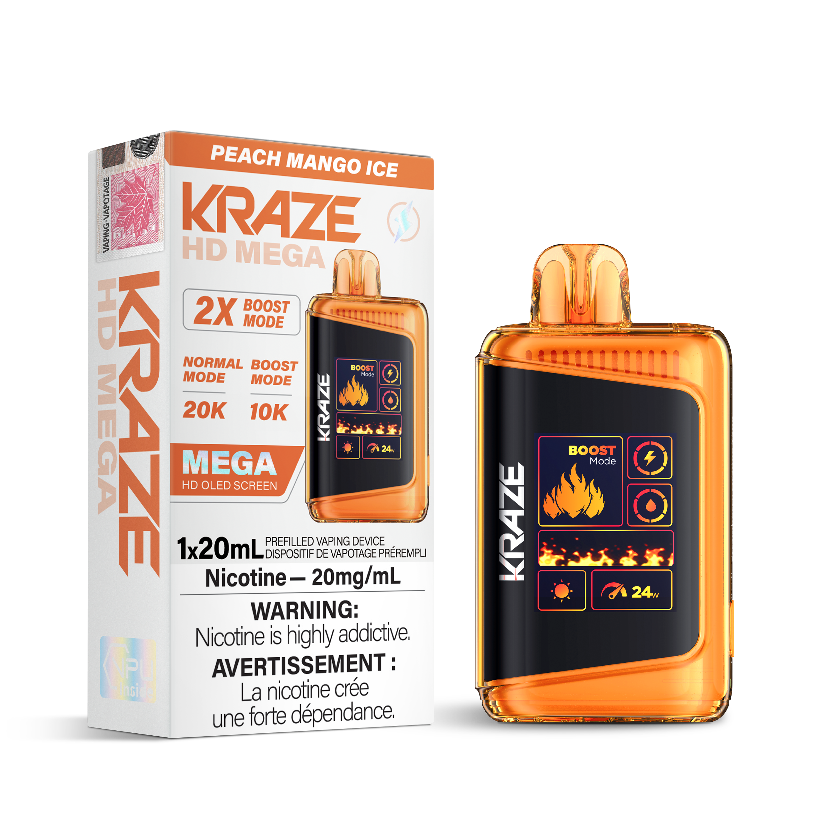 Kraze HD Mega - Disposable E-Cig (PROVINCIAL) (20k Puffs)