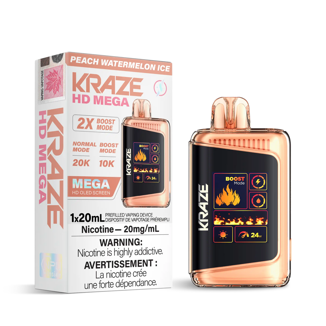 Peach Watermelon Ice Kraze HD Mega - Disposable 20K