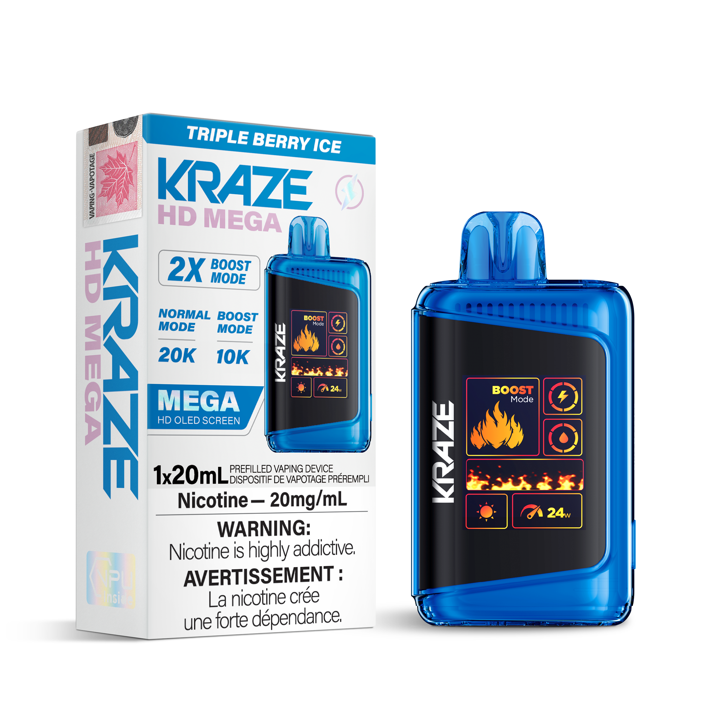 Kraze HD Mega - Disposable E-Cig (PROVINCIAL) (20k Puffs)
