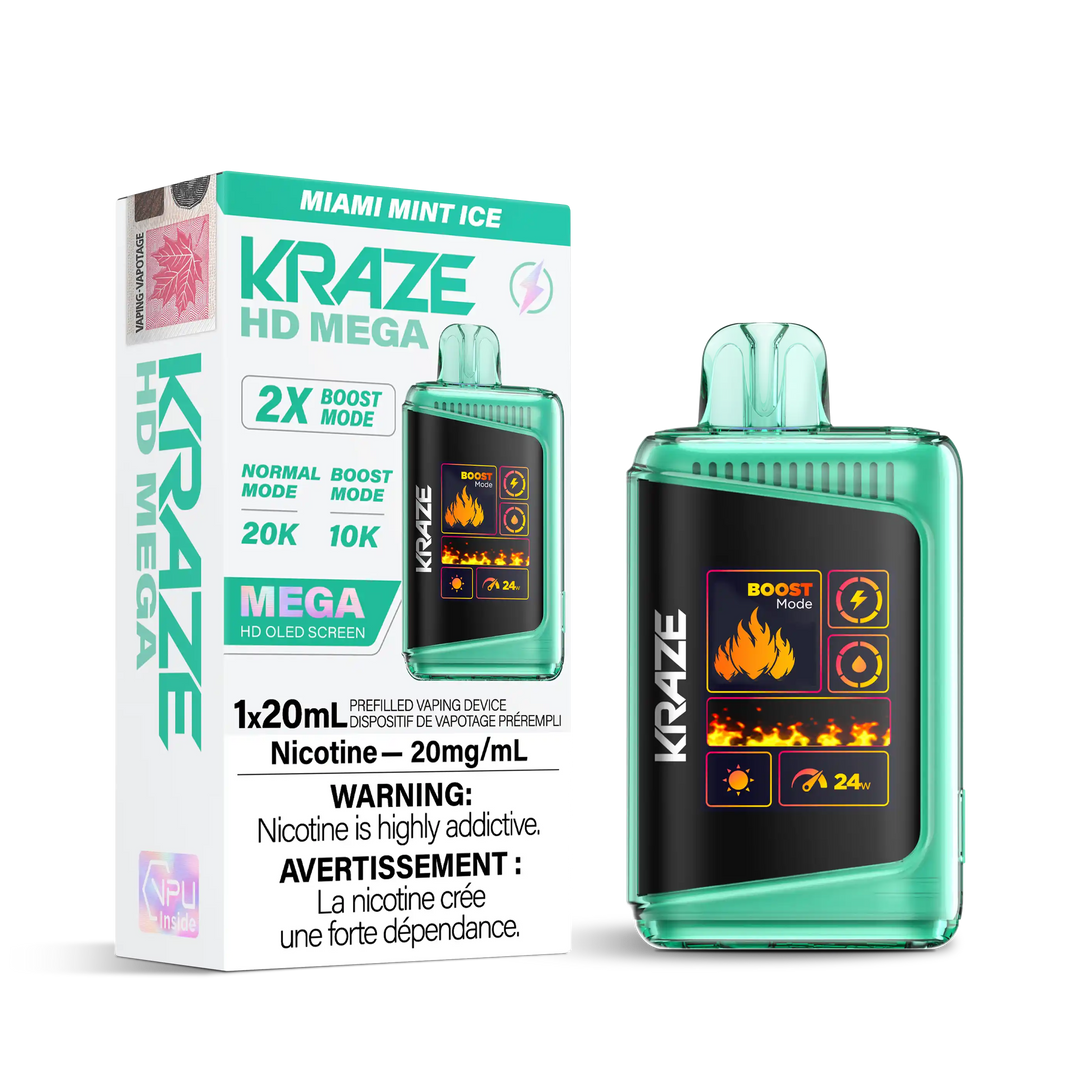 Miami Mint Ice Kraze HD Mega - Disposable 20K