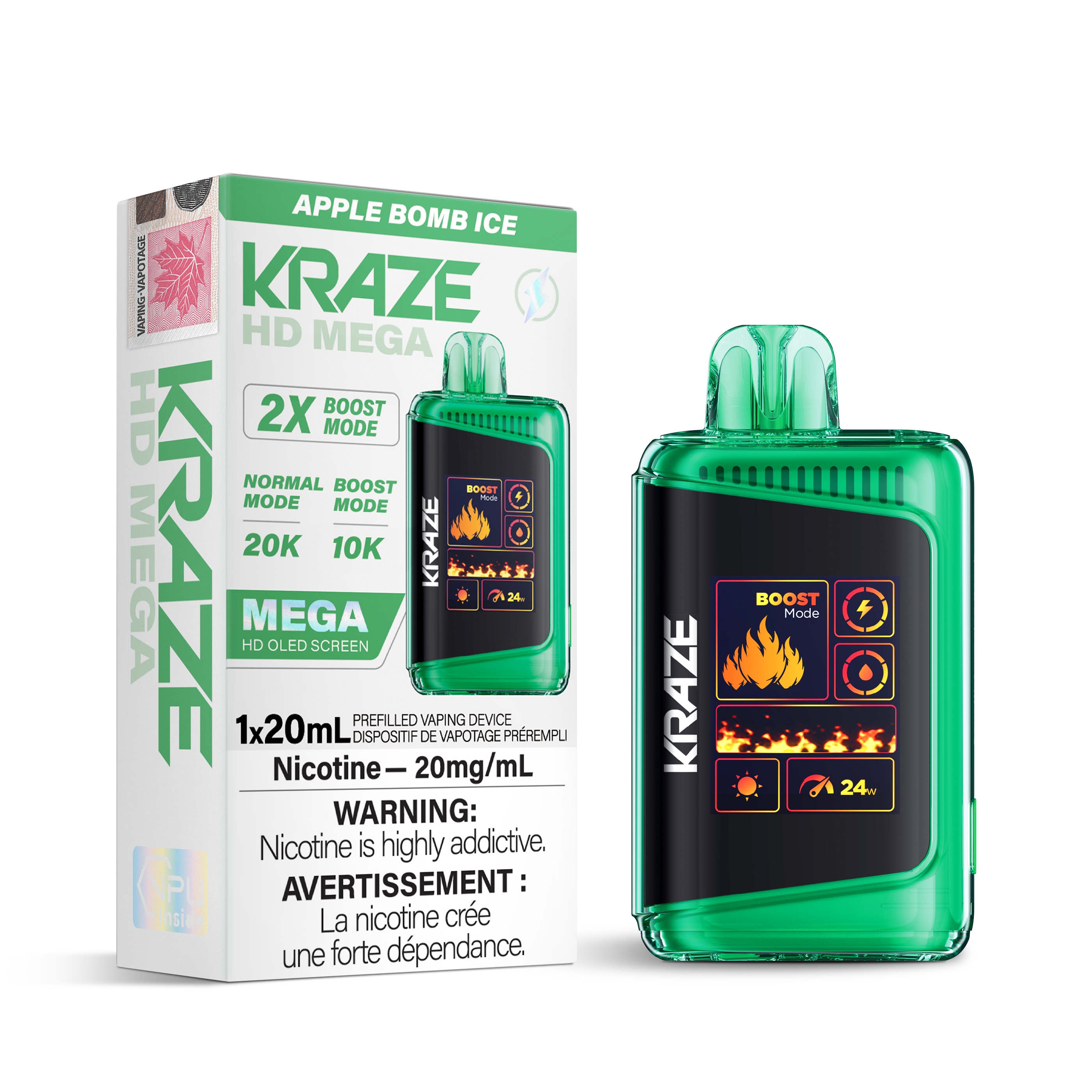 Kraze HD Mega - Disposable E-Cig (PROVINCIAL) (20k Puffs)