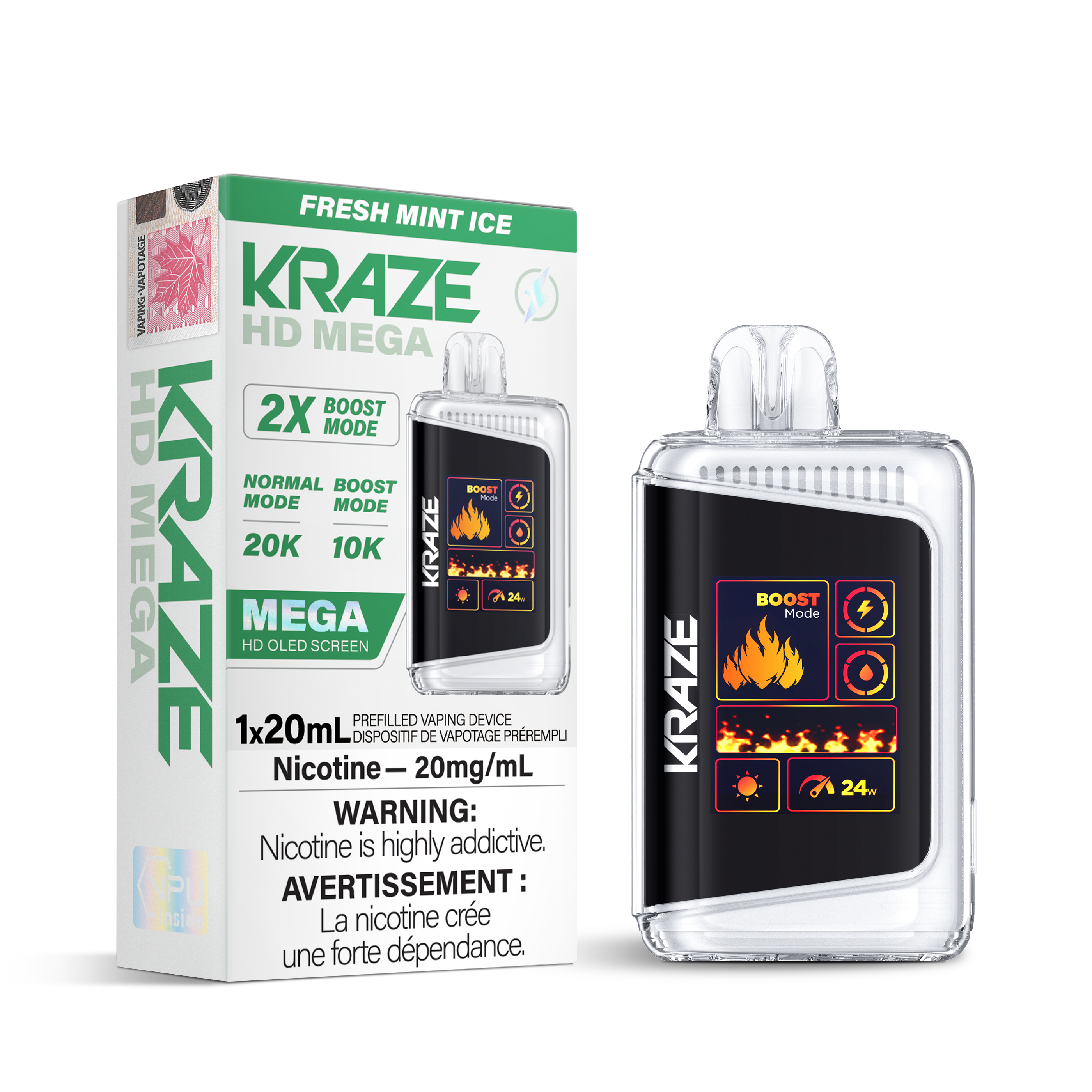Kraze HD Mega - Disposable E-Cig (PROVINCIAL) (20k Puffs)