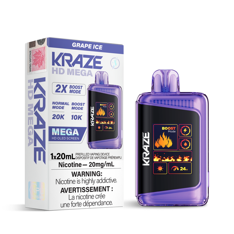 Kraze HD Mega - Disposable E-Cig (EXCISE TAXED) (20k Puffs)