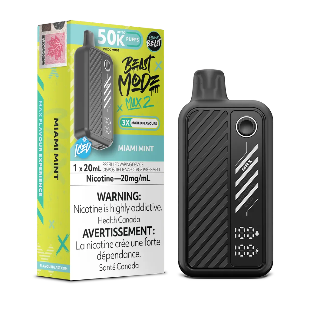 Miami Mint Iced Flavour Beast Mode Max 2 - Disposable 50K