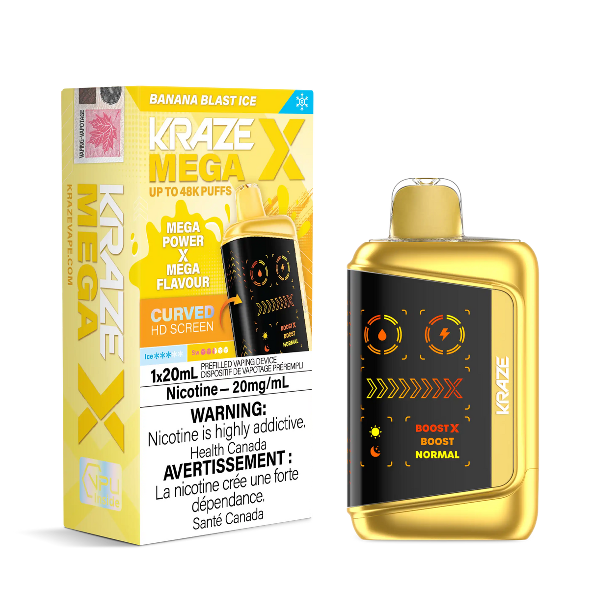 Banana Blast Ice Kraze Mega X - Disposable 48K | VIP Vape