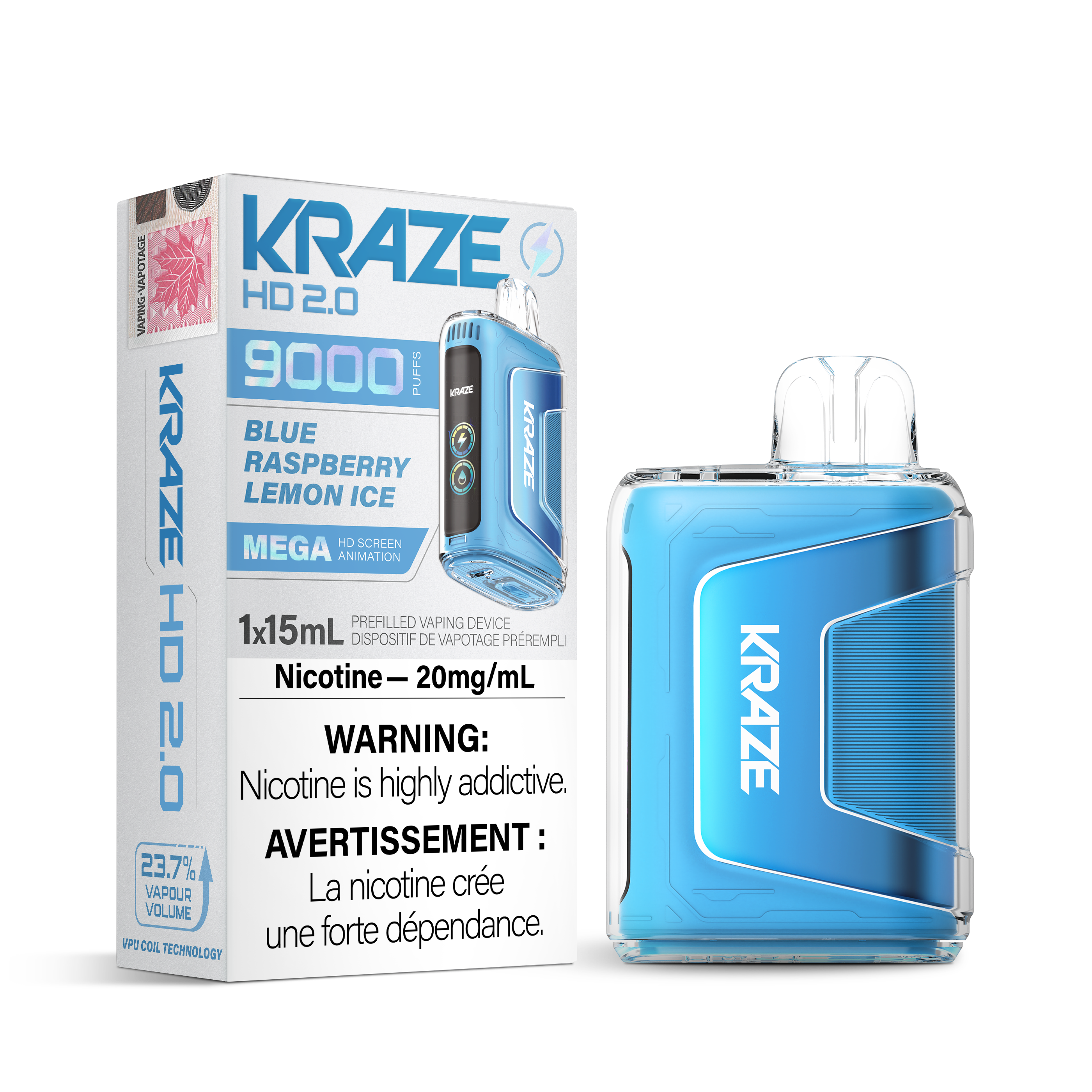 Kraze HD 2.0 - Disposable E-Cig (9000 Puffs) (FEDERAL)