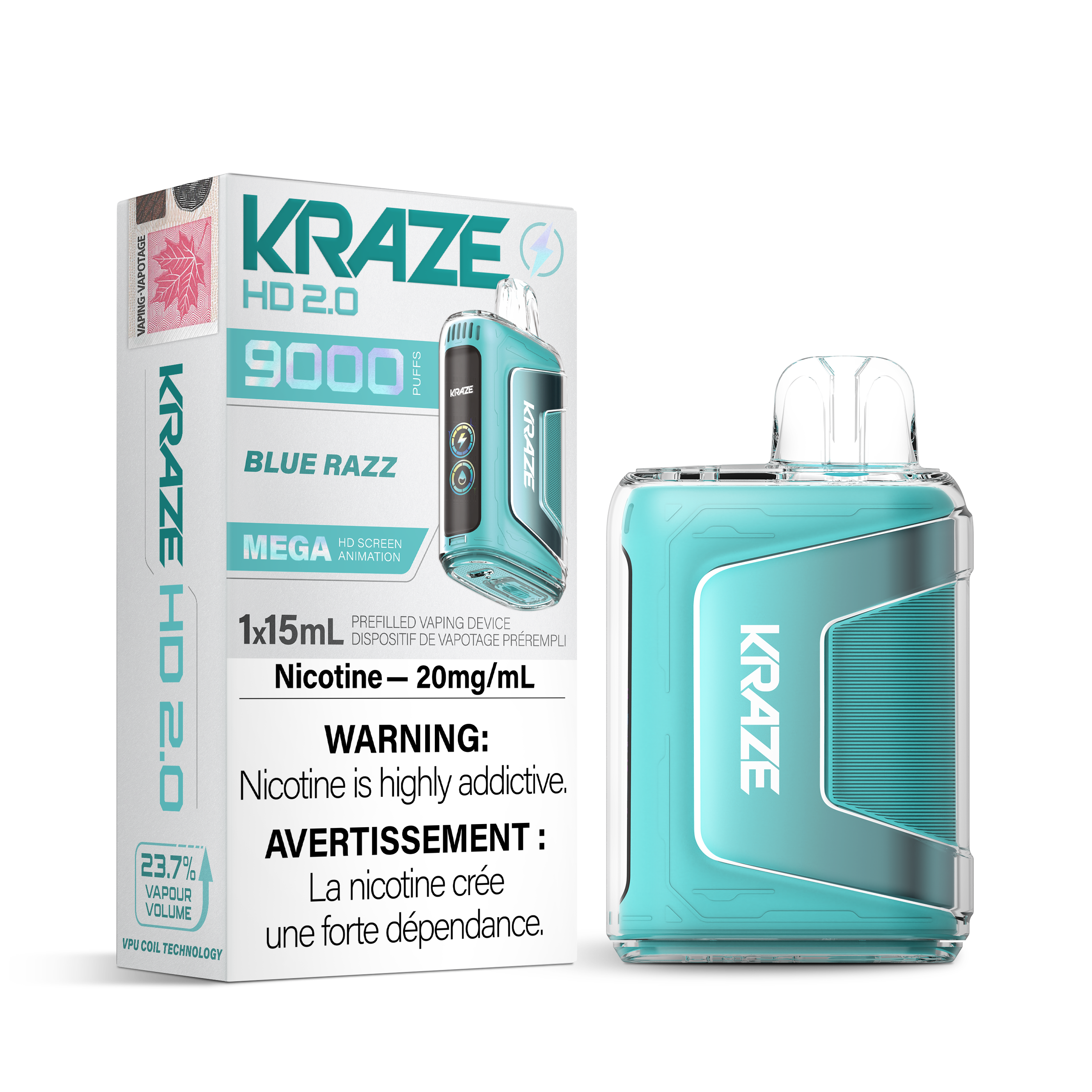Kraze HD 2.0 - Disposable E-Cig (9000 Puffs) (FEDERAL)