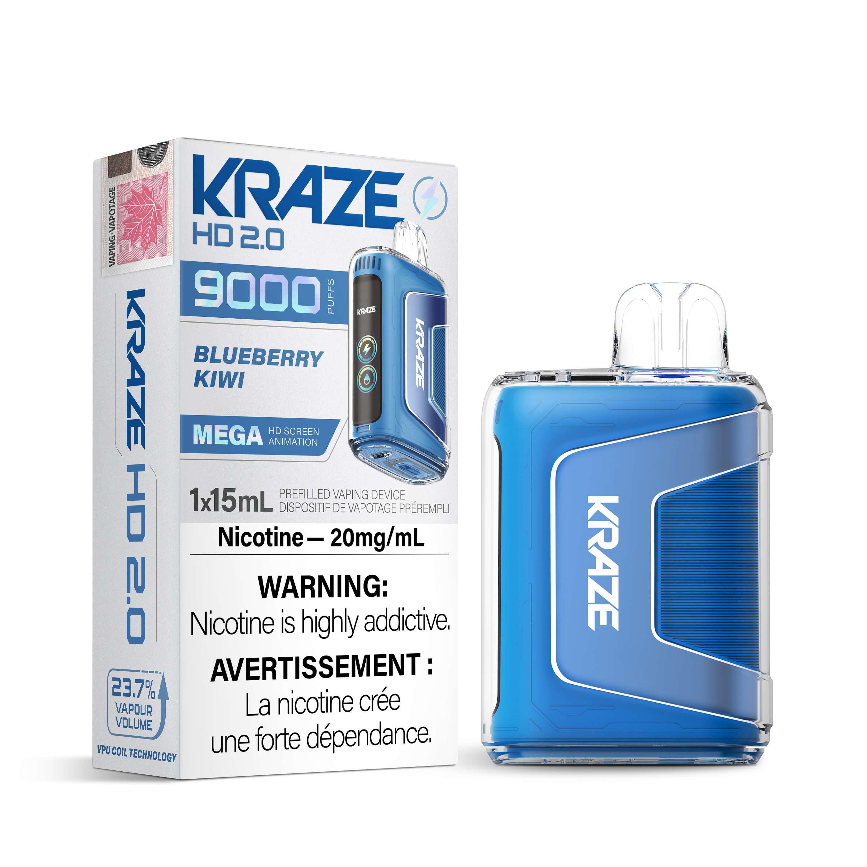 Kraze HD 2.0 - Disposable E-Cig (9000 Puffs) (FEDERAL)