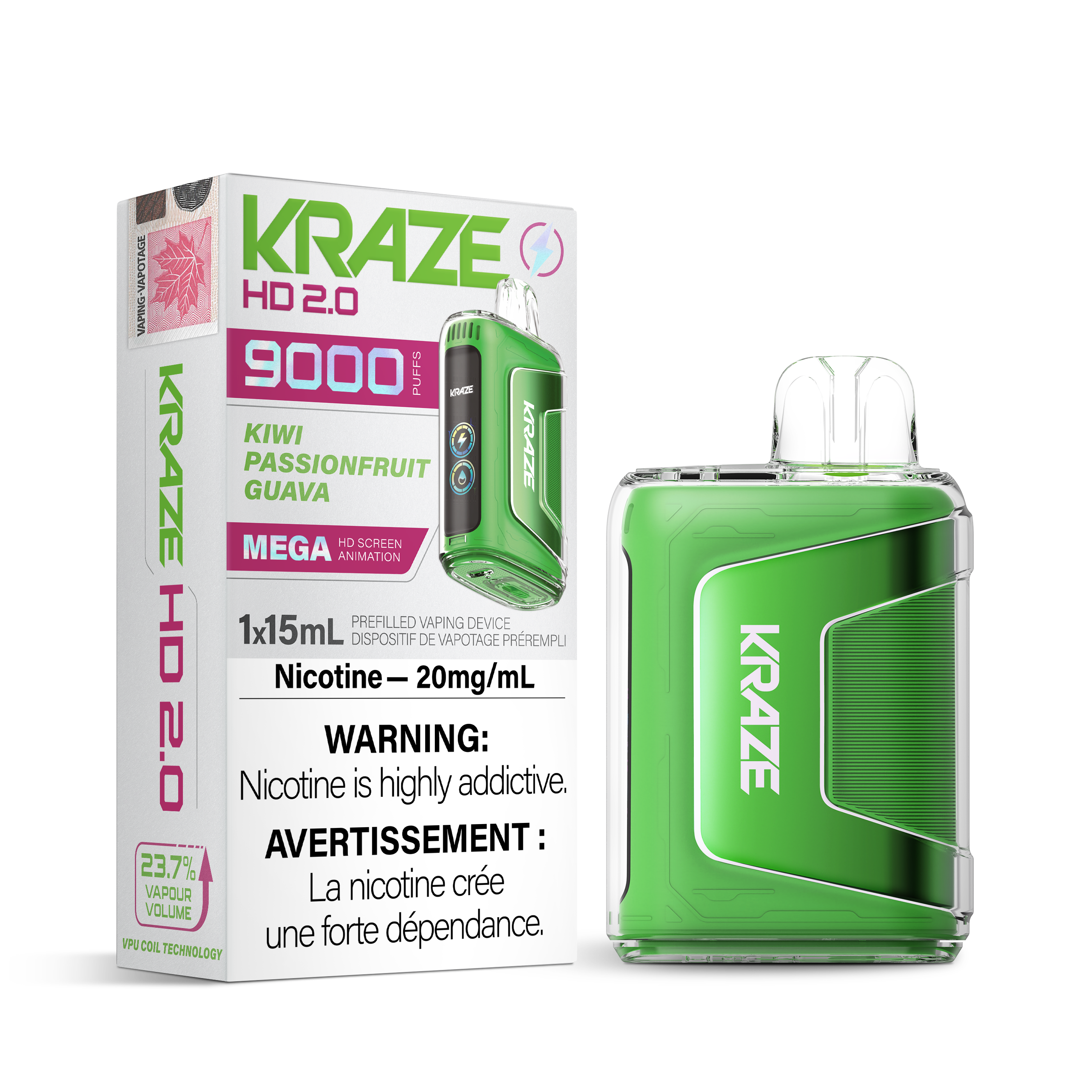 Kraze HD 2.0 - Disposable E-Cig (9000 Puffs) (FEDERAL)
