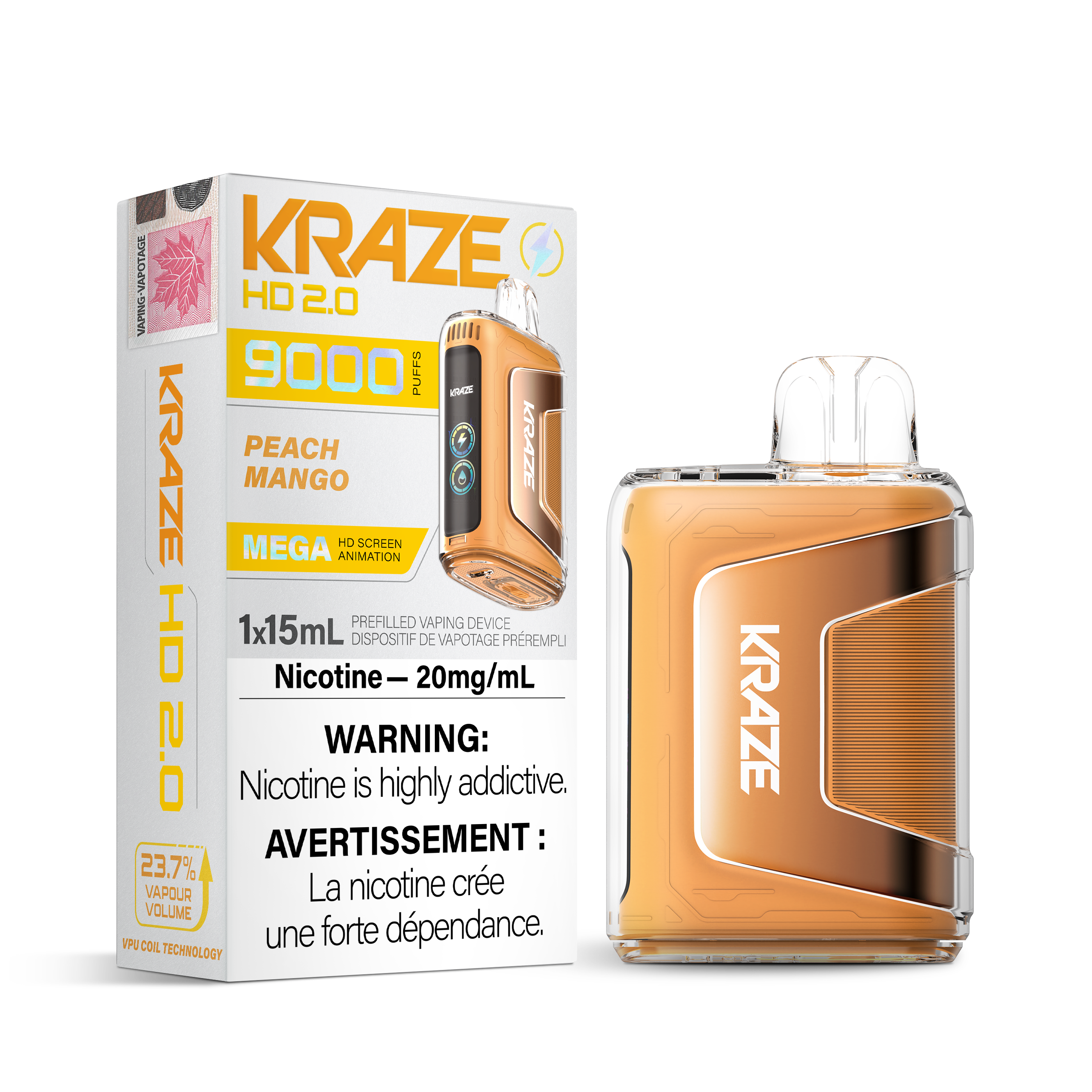 Kraze HD 2.0 - Disposable E-Cig (9000 Puffs) (FEDERAL)