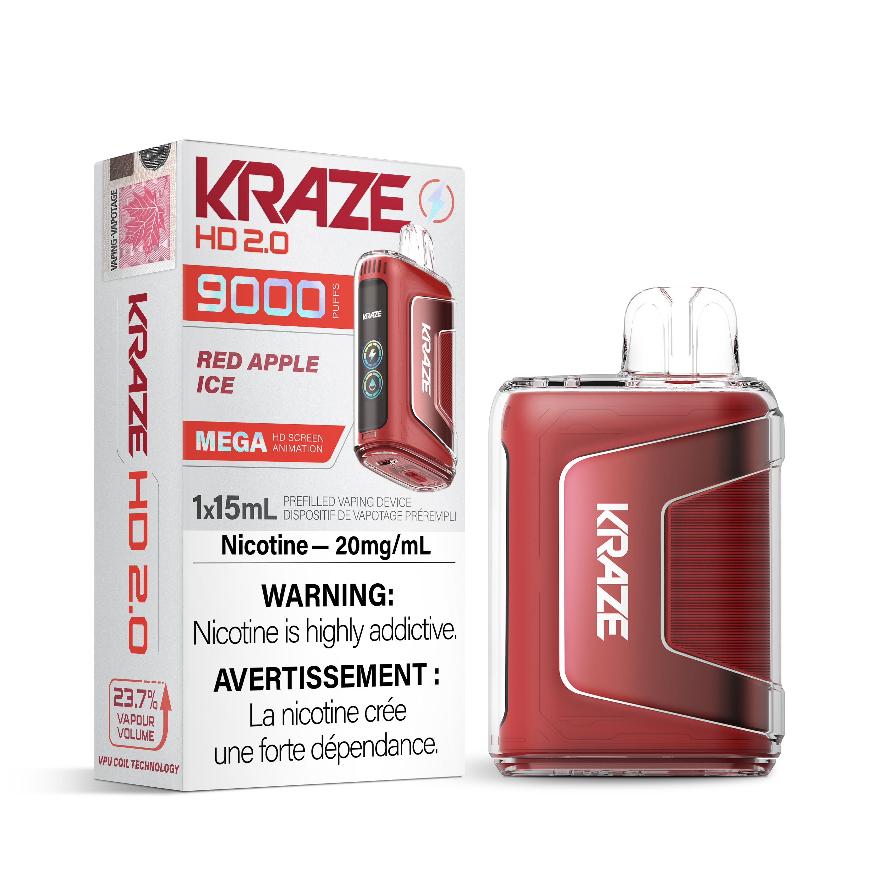 Kraze HD 2.0 - Disposable E-Cig (9000 Puffs) (FEDERAL)