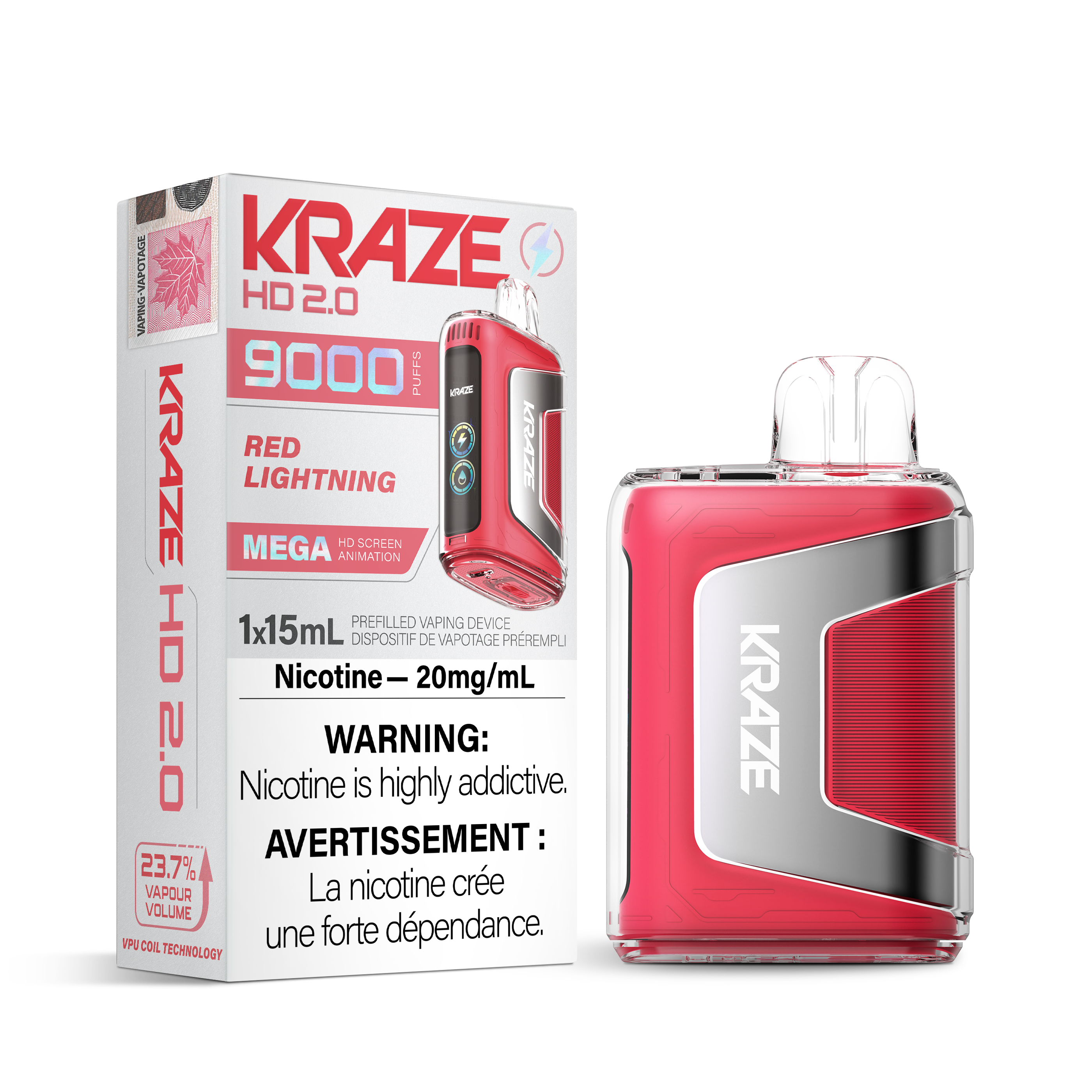 Kraze HD 2.0 - Disposable E-Cig (9000 Puffs) (FEDERAL)