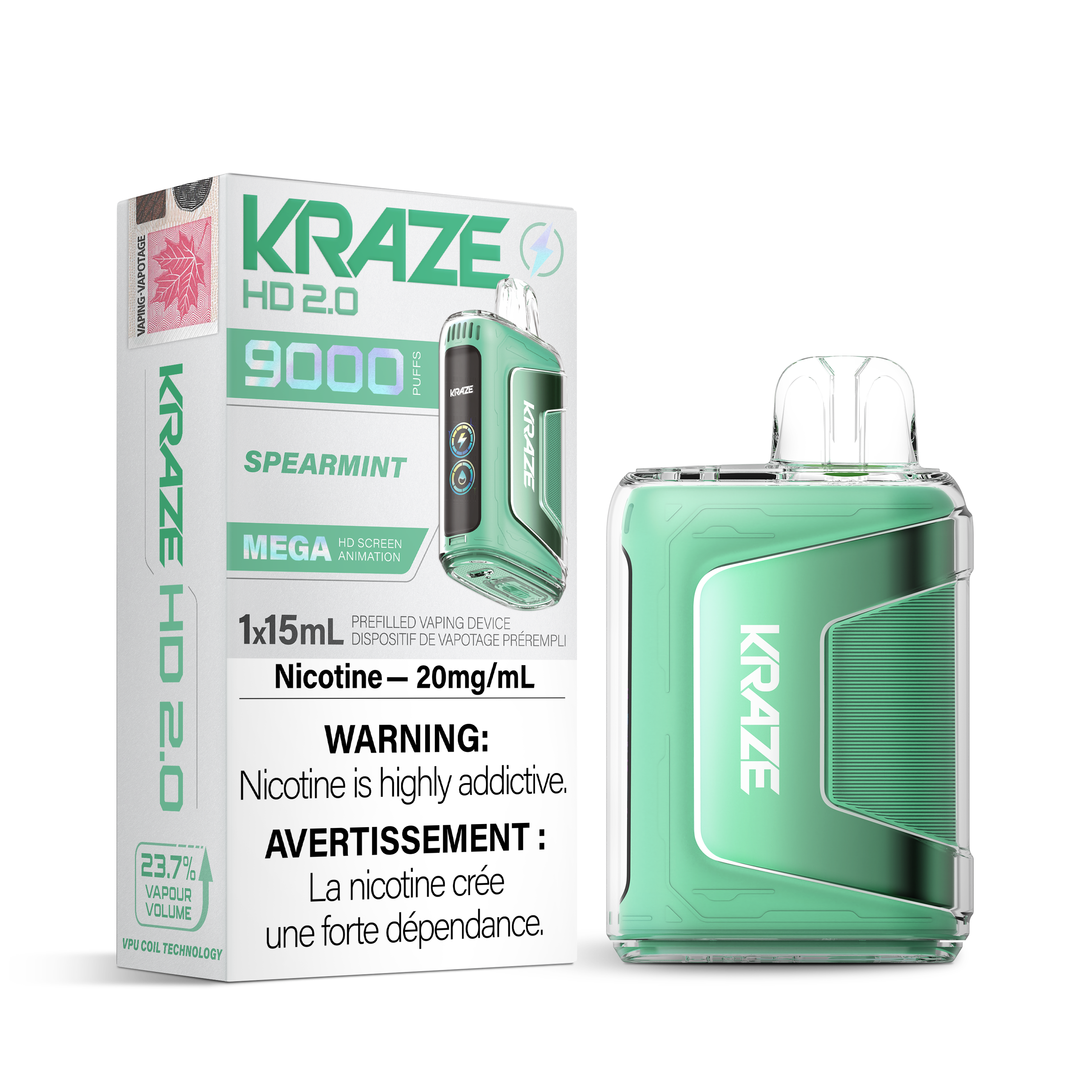 Kraze HD 2.0 - Disposable E-Cig (9000 Puffs) (FEDERAL)