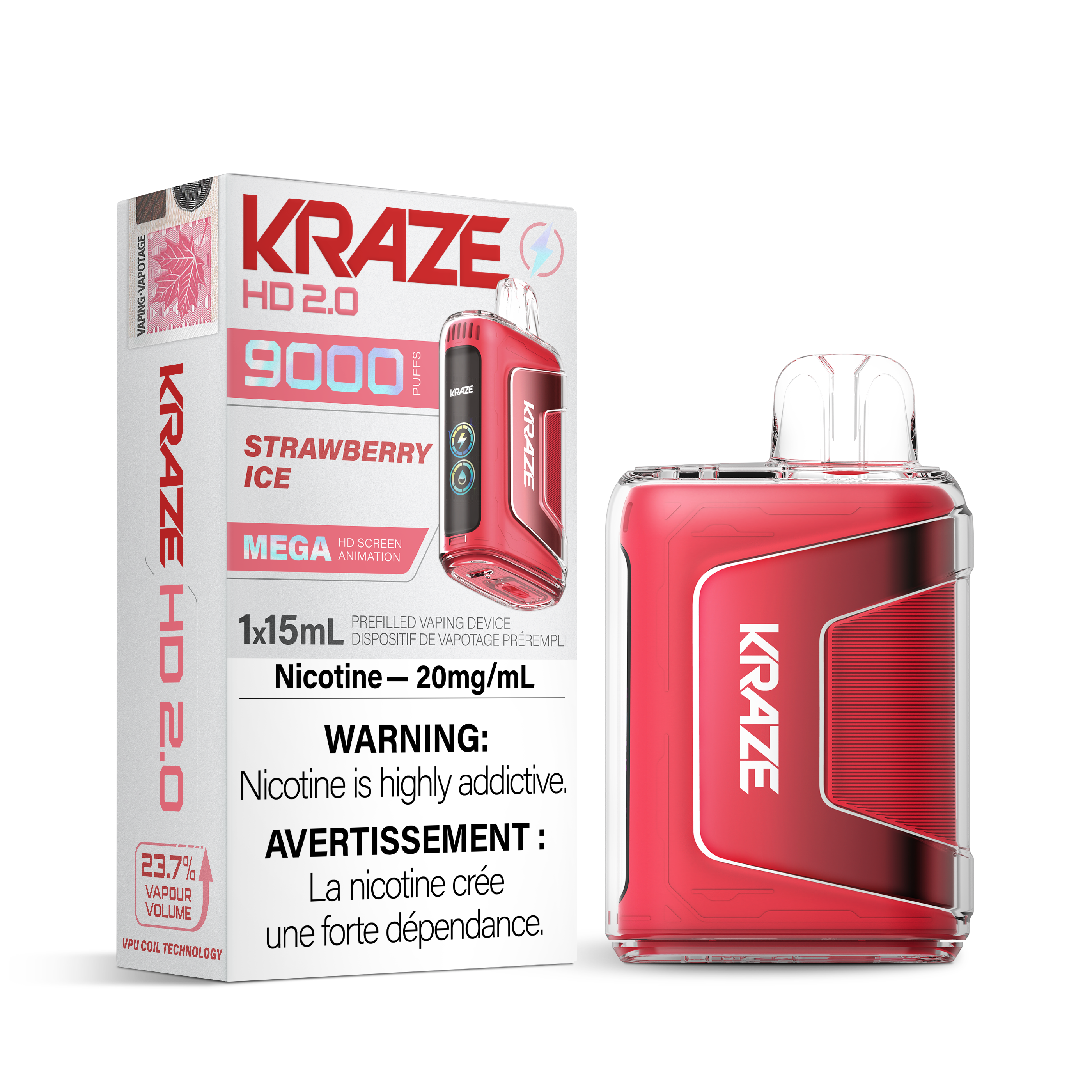 Kraze HD 2.0 - Disposable E-Cig (9000 Puffs) (FEDERAL)