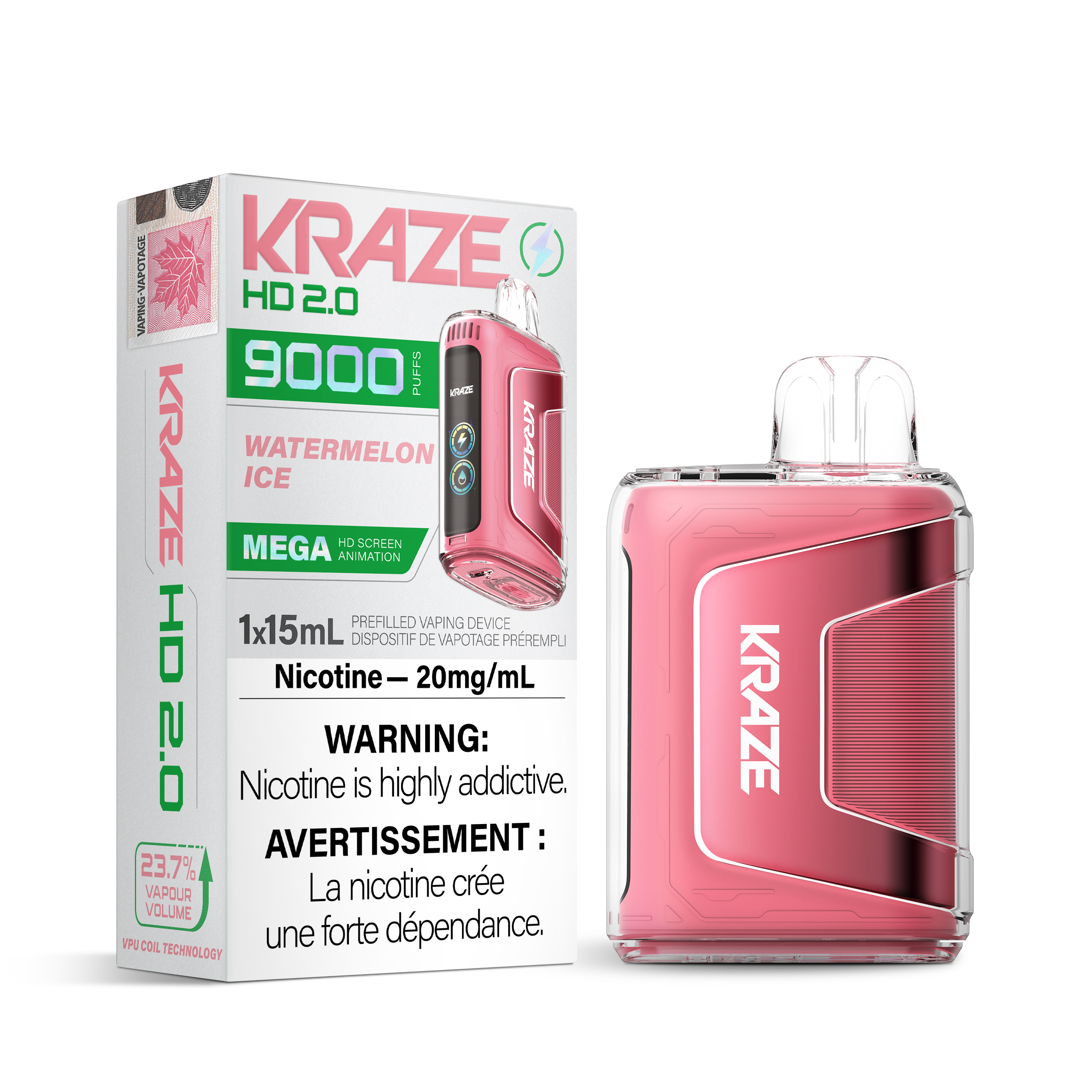 Kraze HD 2.0 - Disposable E-Cig (9000 Puffs) (FEDERAL)