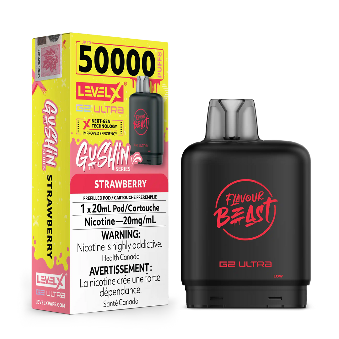 Gushin Strawberry by Level X Flavour Beast G2 Ultra 50K