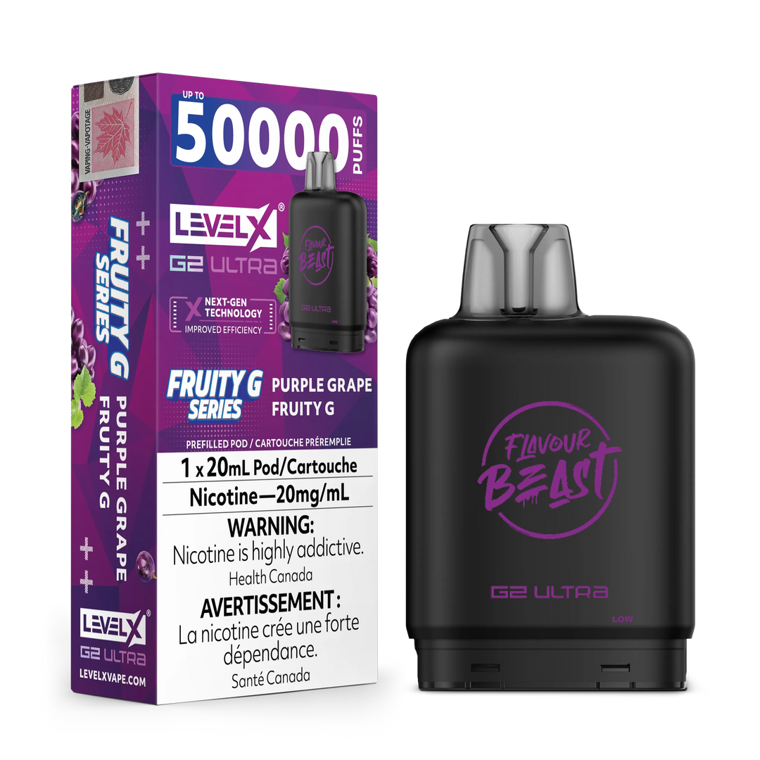 Purple Grape Fruity G by Level X Flavour Beast G2 Ultra 50K by LEVEL X BY FLAVOUR BEAST