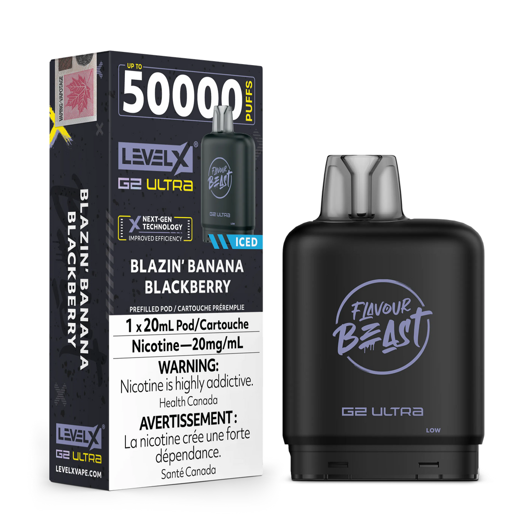 Blazin’ Banana Blackberry Iced by Level X Flavour Beast G2 Ultra 50K by LEVEL X BY FLAVOUR BEAST