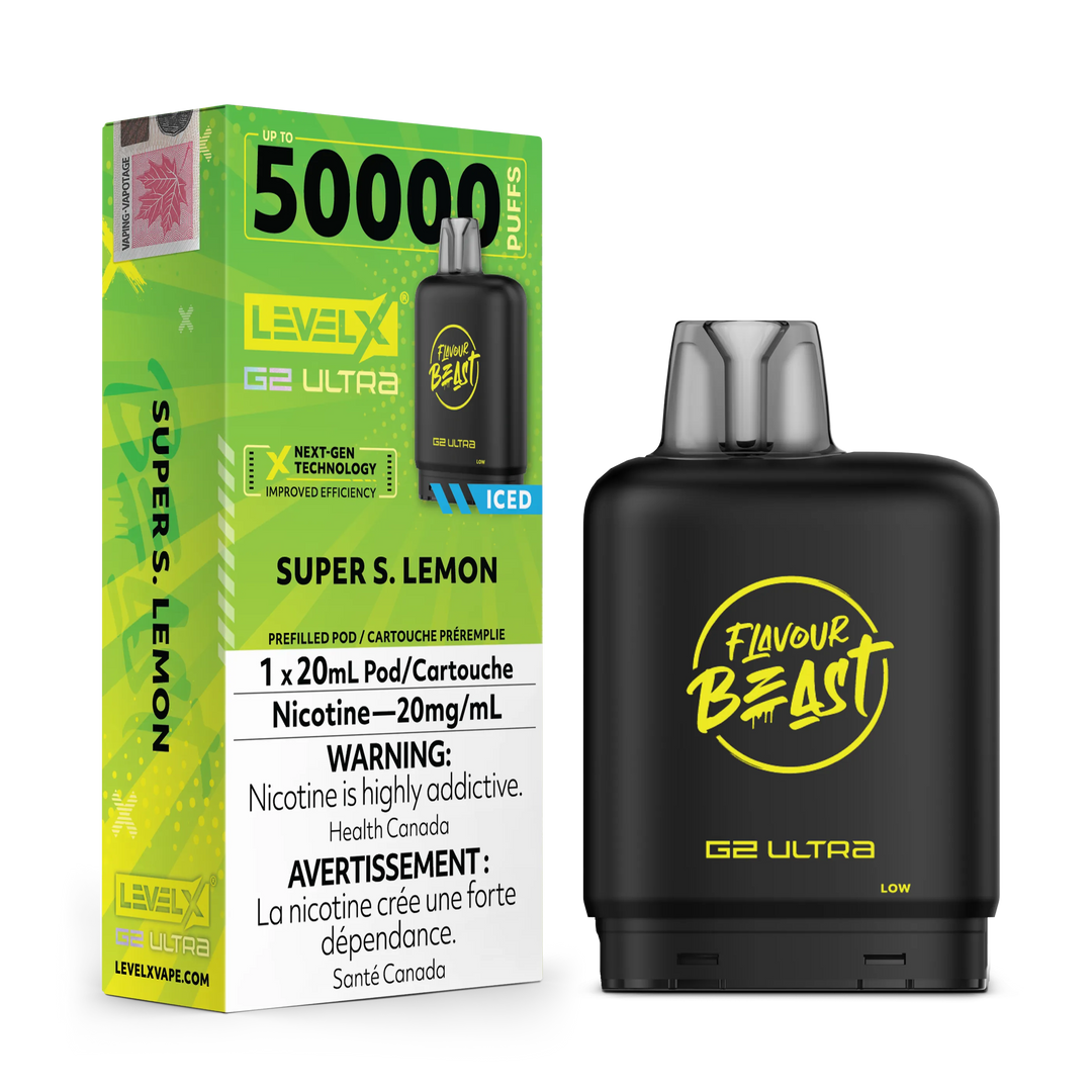 Super S. Lemon Iced by Level X Flavour Beast G2 Ultra 50K by LEVEL X BY FLAVOUR BEAST