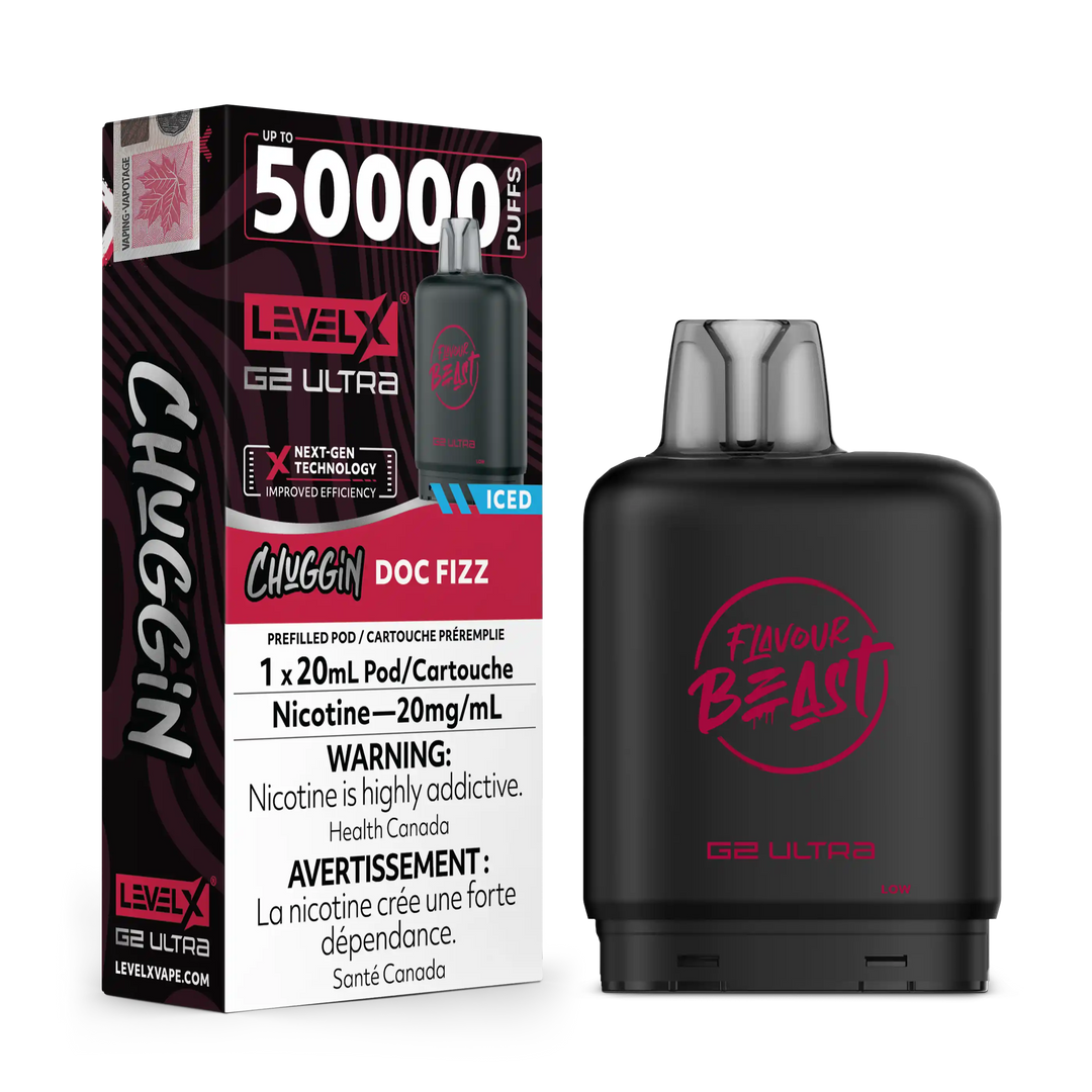 Doc Cherry/Fizz Iced Chuggin by Level X Flavour Beast G2 Ultra 50K