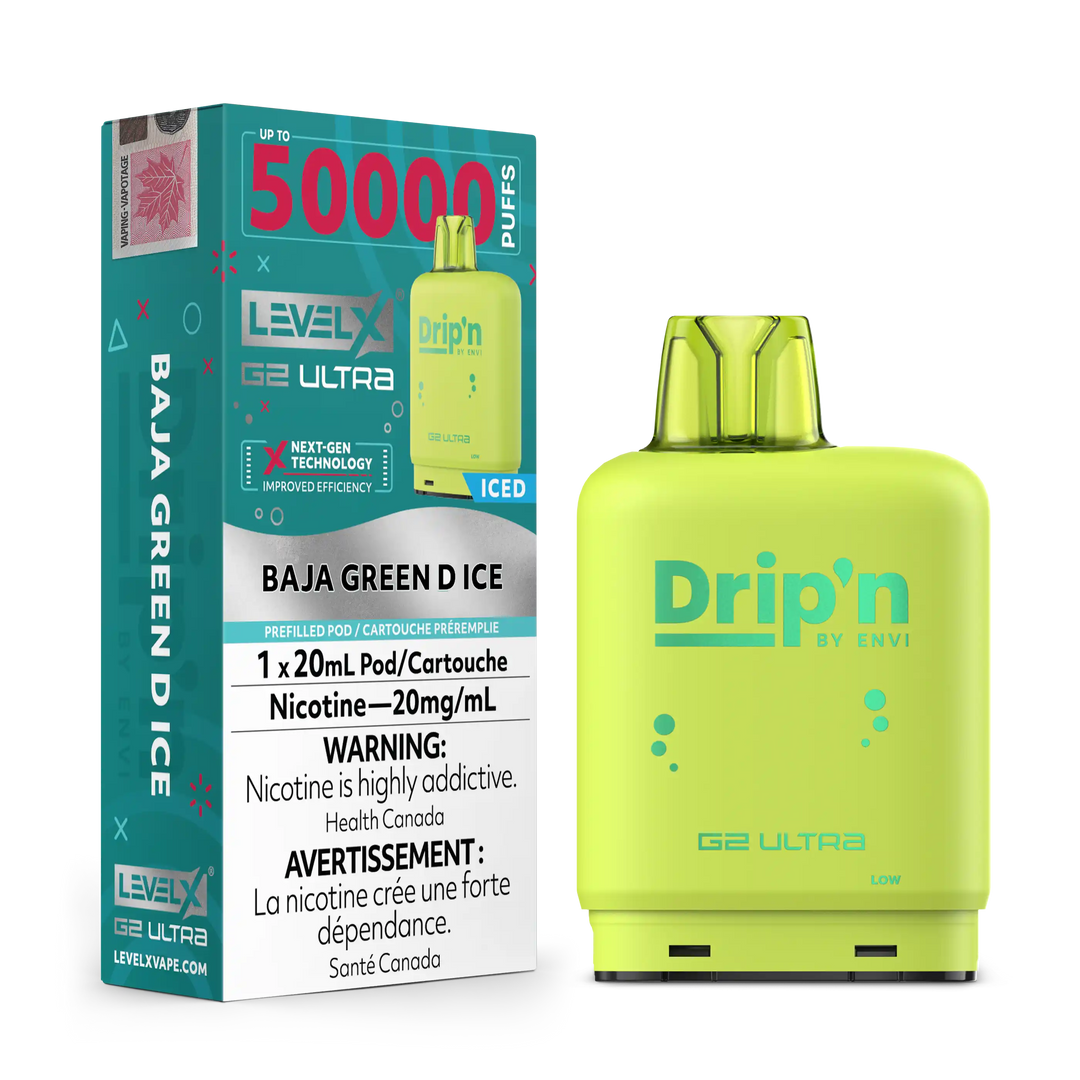 Baja Green D Ice by Level X Drip'n G2 Ultra 50K – 20mg by LEVEL X BY DRIP'N