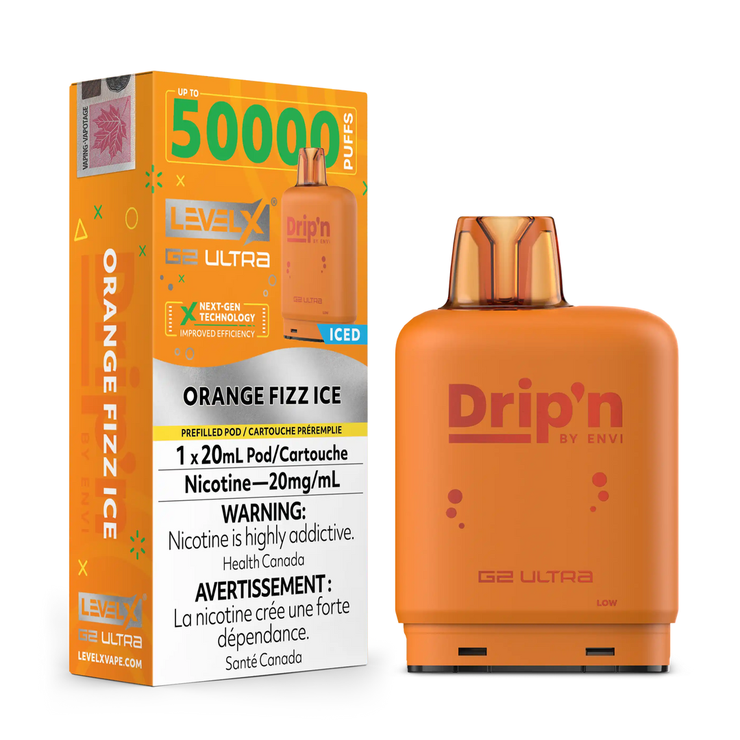 Orange Sparkle Ice by Level X Drip'n G2 Ultra 50K – 20mg by LEVEL X BY DRIP'N