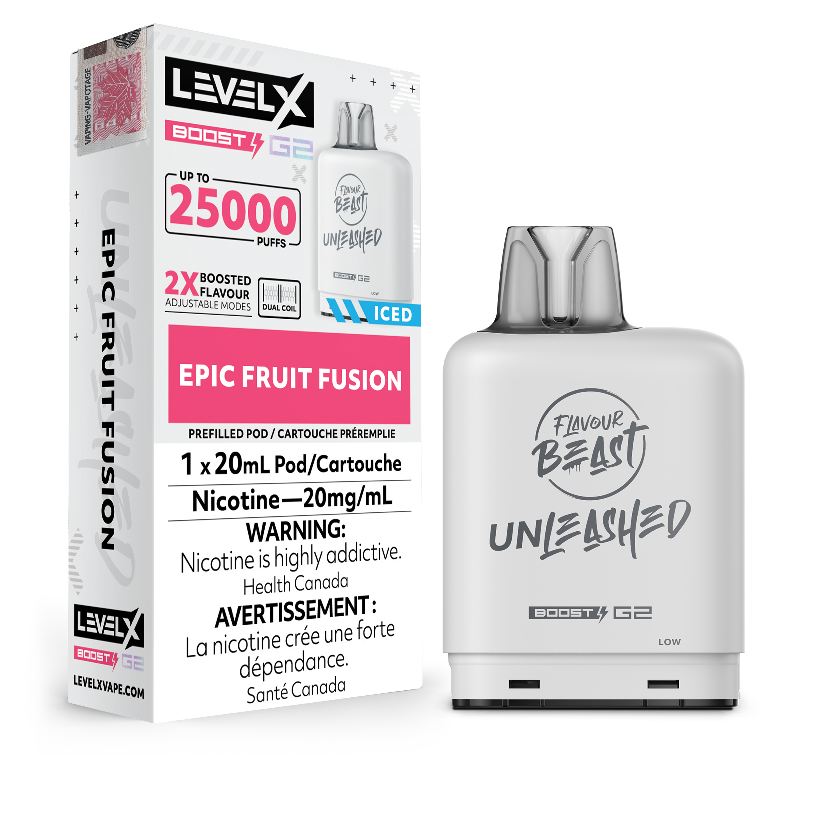 Level X - Boost Unleashed G2 Pods (25k puffs) (PROVINCIAL)
