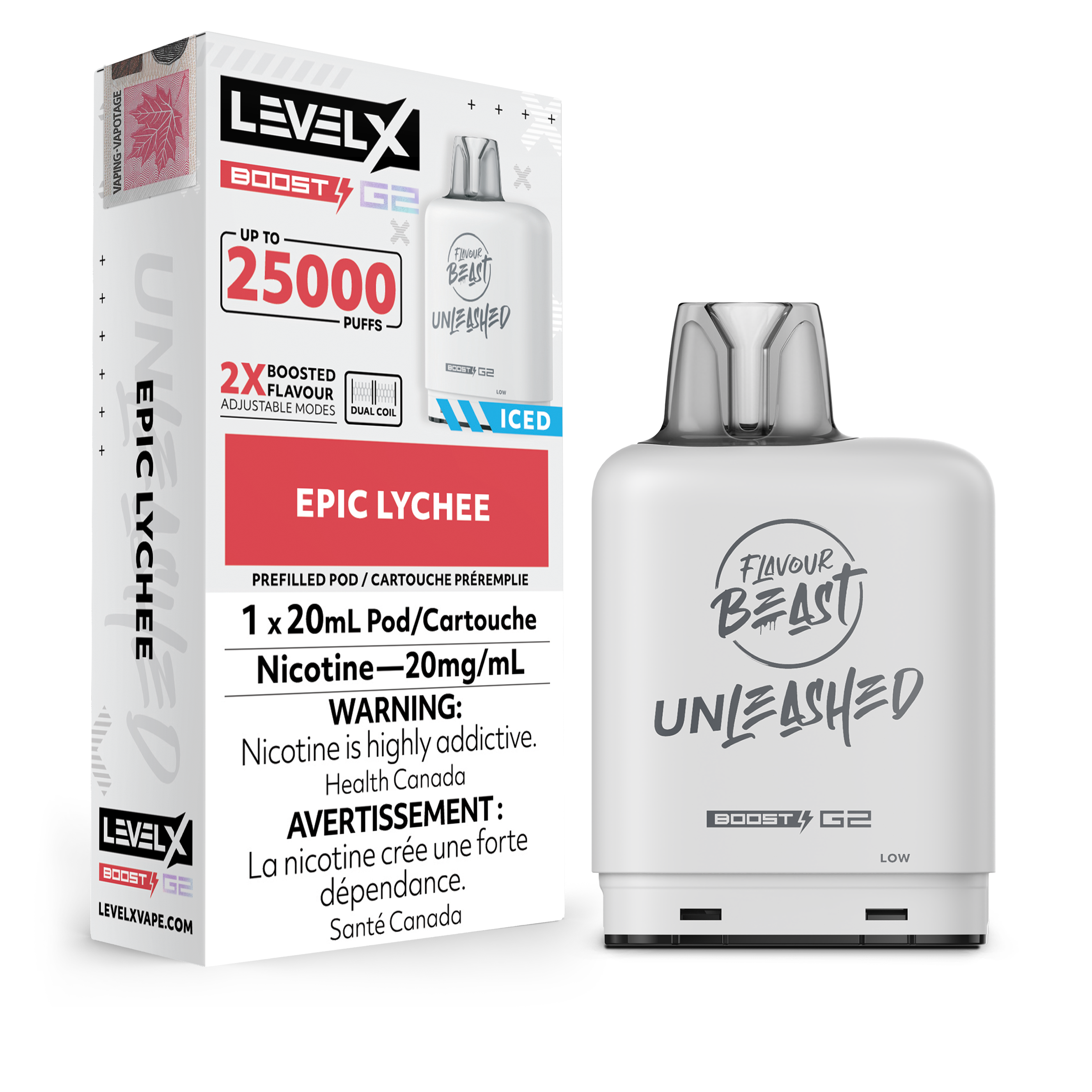 Level X - Boost Unleashed G2 Pods (25k puffs) (PROVINCIAL)