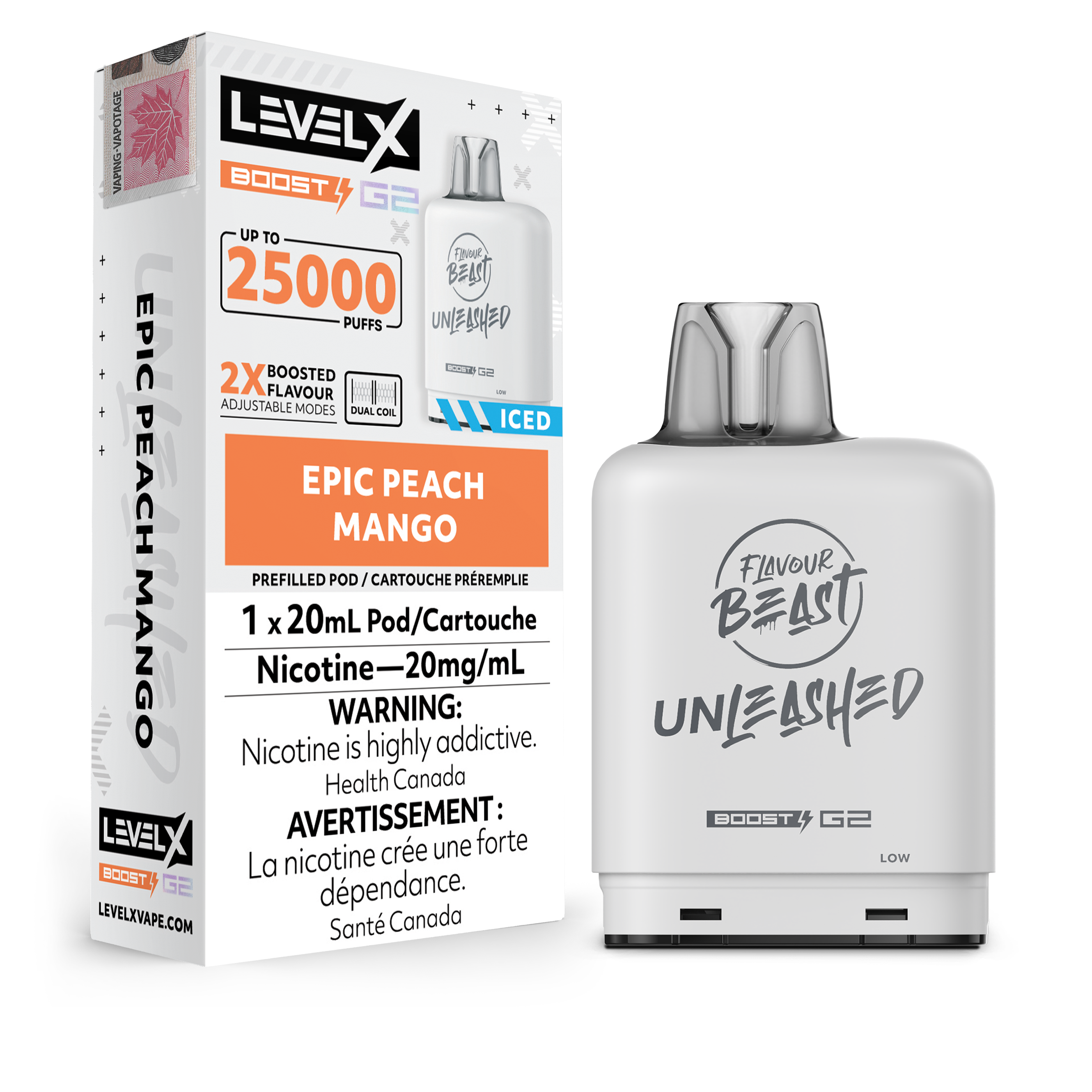 Level X - Boost Unleashed G2 Pods (25k puffs) (PROVINCIAL)