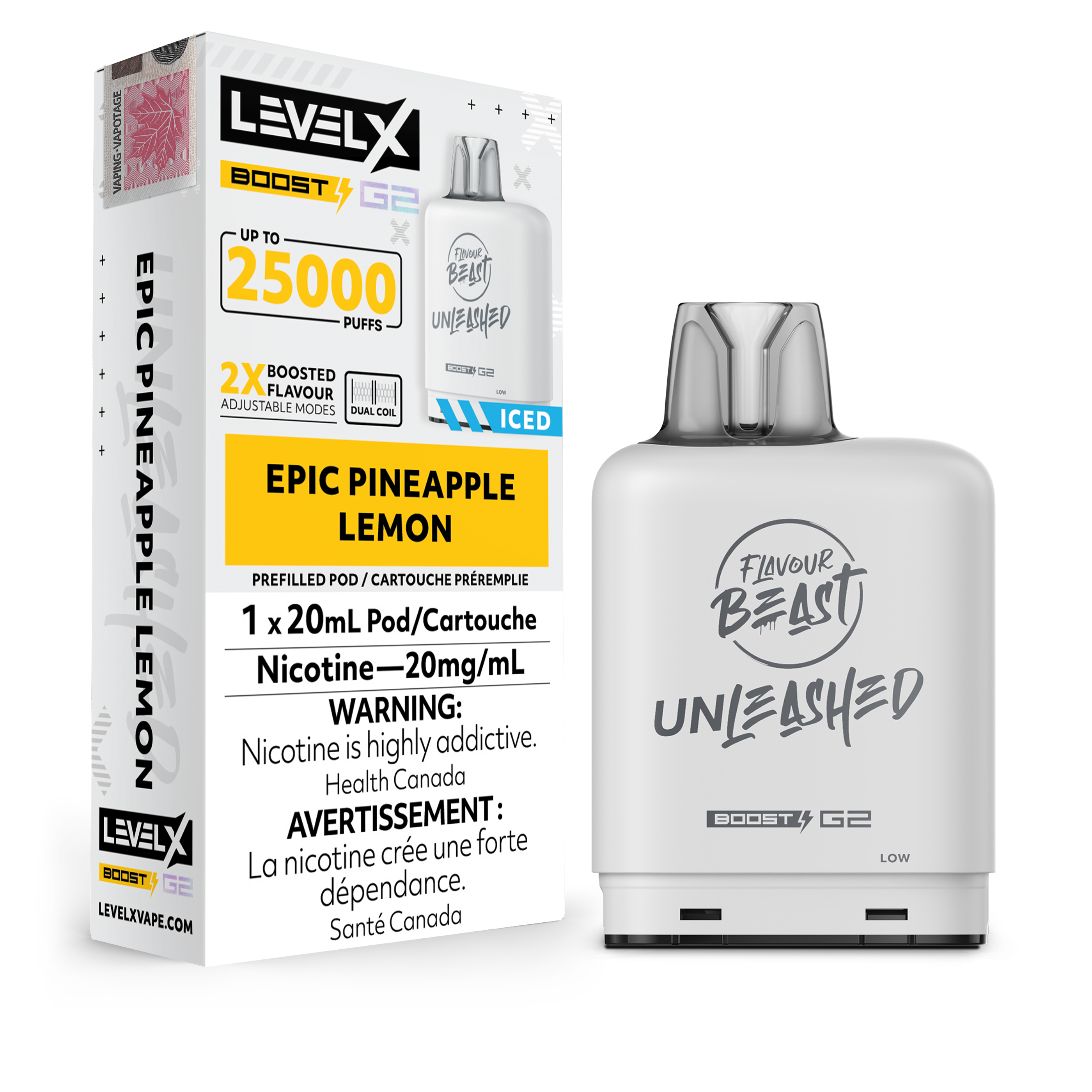 Level X - Boost Unleashed G2 Pods (25k puffs) (PROVINCIAL)