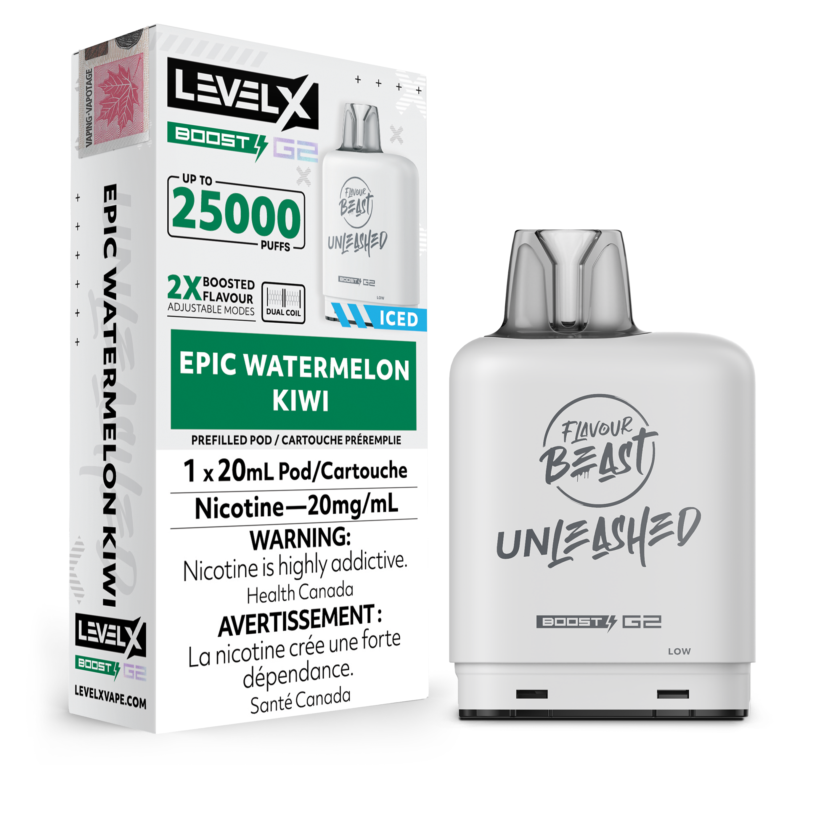 Level X - Boost Unleashed G2 Pods (25k puffs) (PROVINCIAL)
