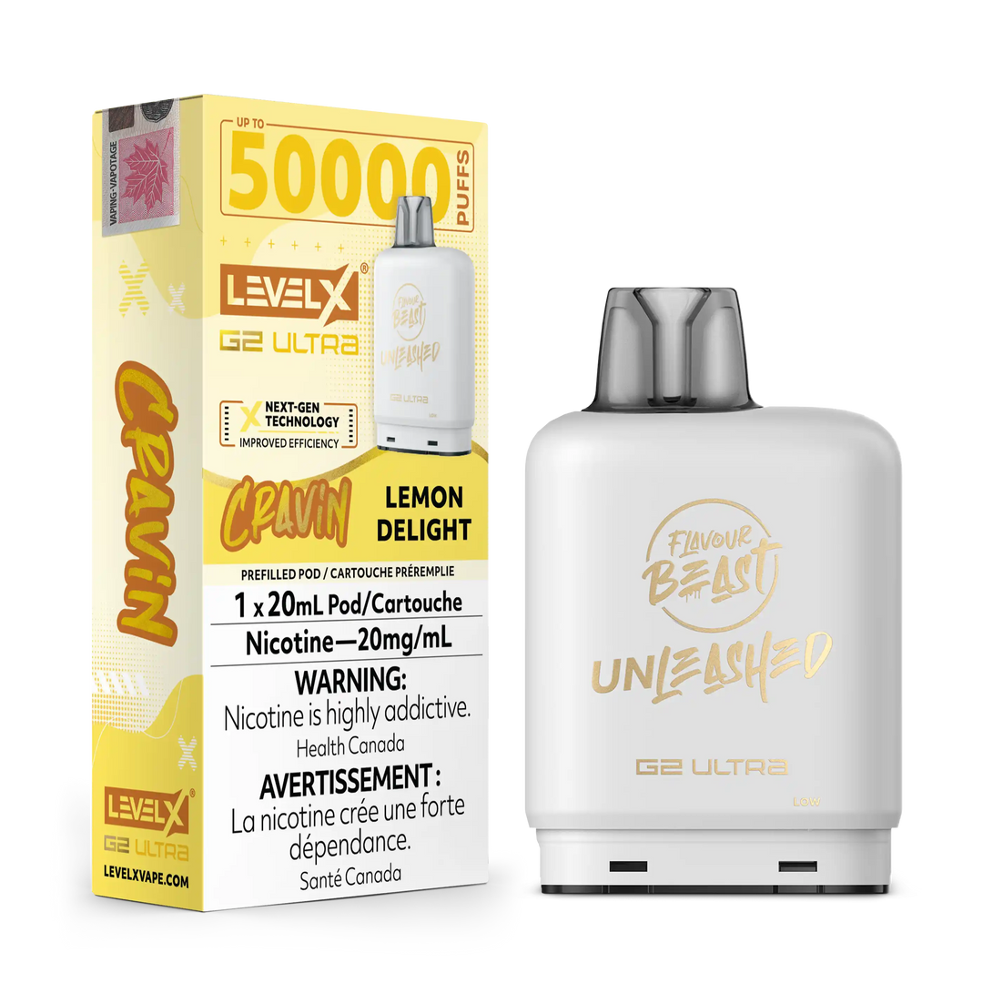 Cravin' Lemon Delight by Level X Flavour Beast Unleashed G2 Ultra 50K