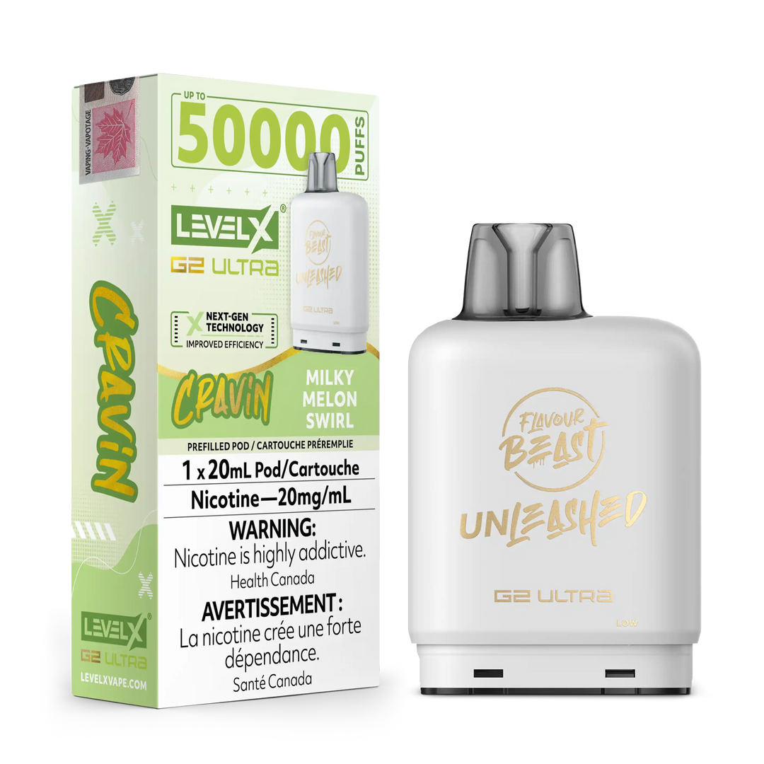 Cravin' Milky Melon Swirl by Level X Flavour Beast Unleashed G2 Ultra 50K
