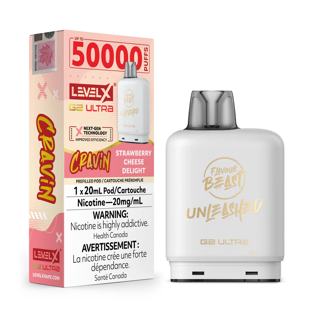 Cravin' Strawberry Cheese Delight by Level X Flavour Beast Unleashed G2 Ultra 50K