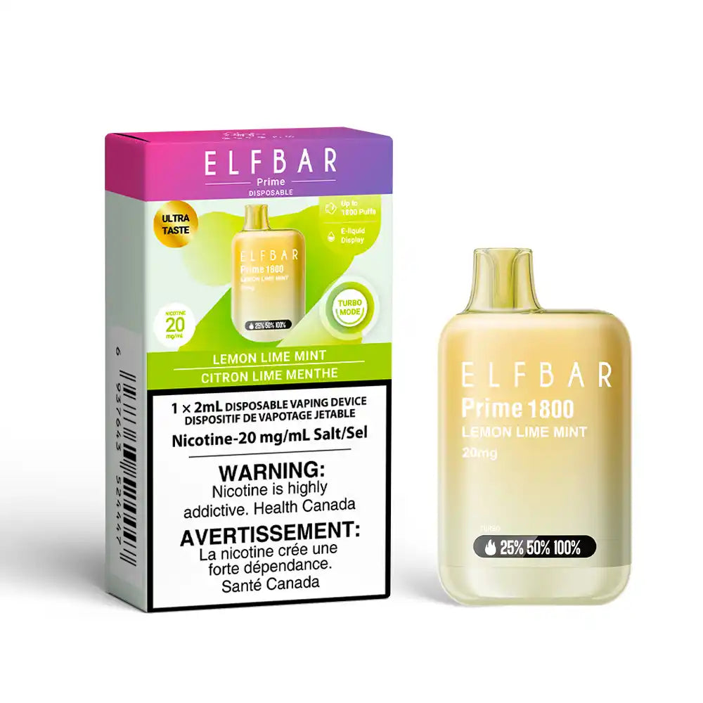 Lemon Lime Mint ELF Bar Prime 1800 - Disposable