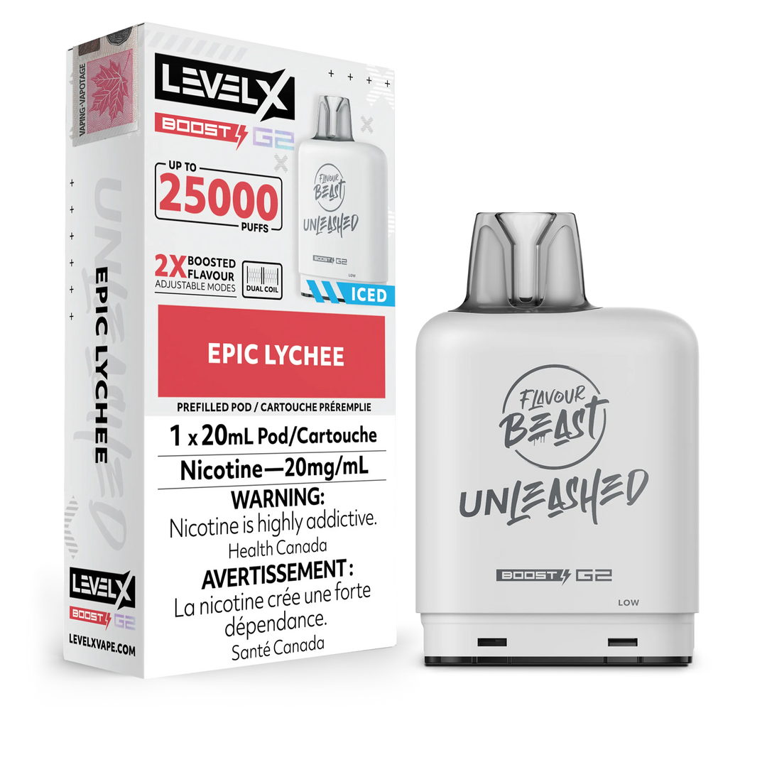 Epic Lychee Flavour Beast Boost G2 Unleashed Pods 25K