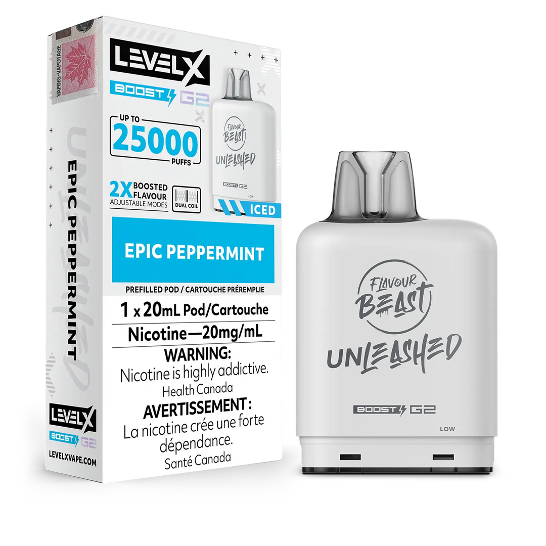 Epic Peppermint Flavour Beast Boost G2 Unleashed Pods 25K