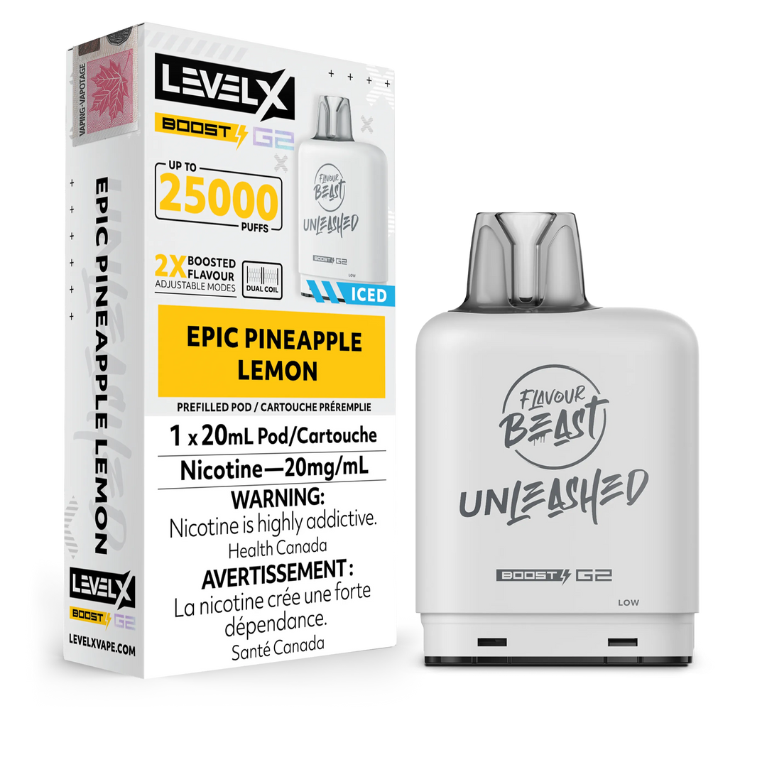 Epic Pineapple Lemon Flavour Beast Boost G2 Unleashed Pods 25K