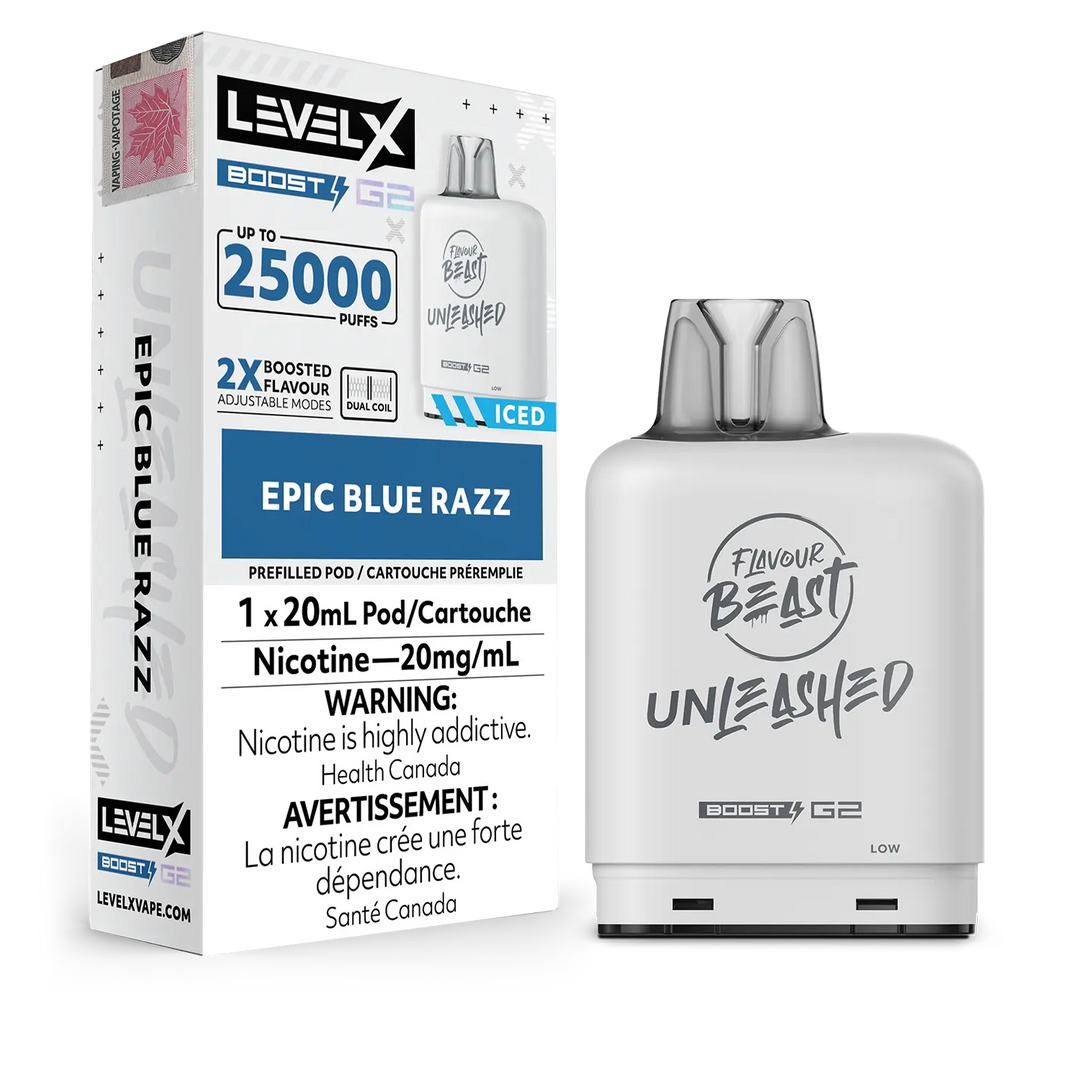 Epic Blue Razz Flavour Beast Boost G2 Unleashed Pods 25K
