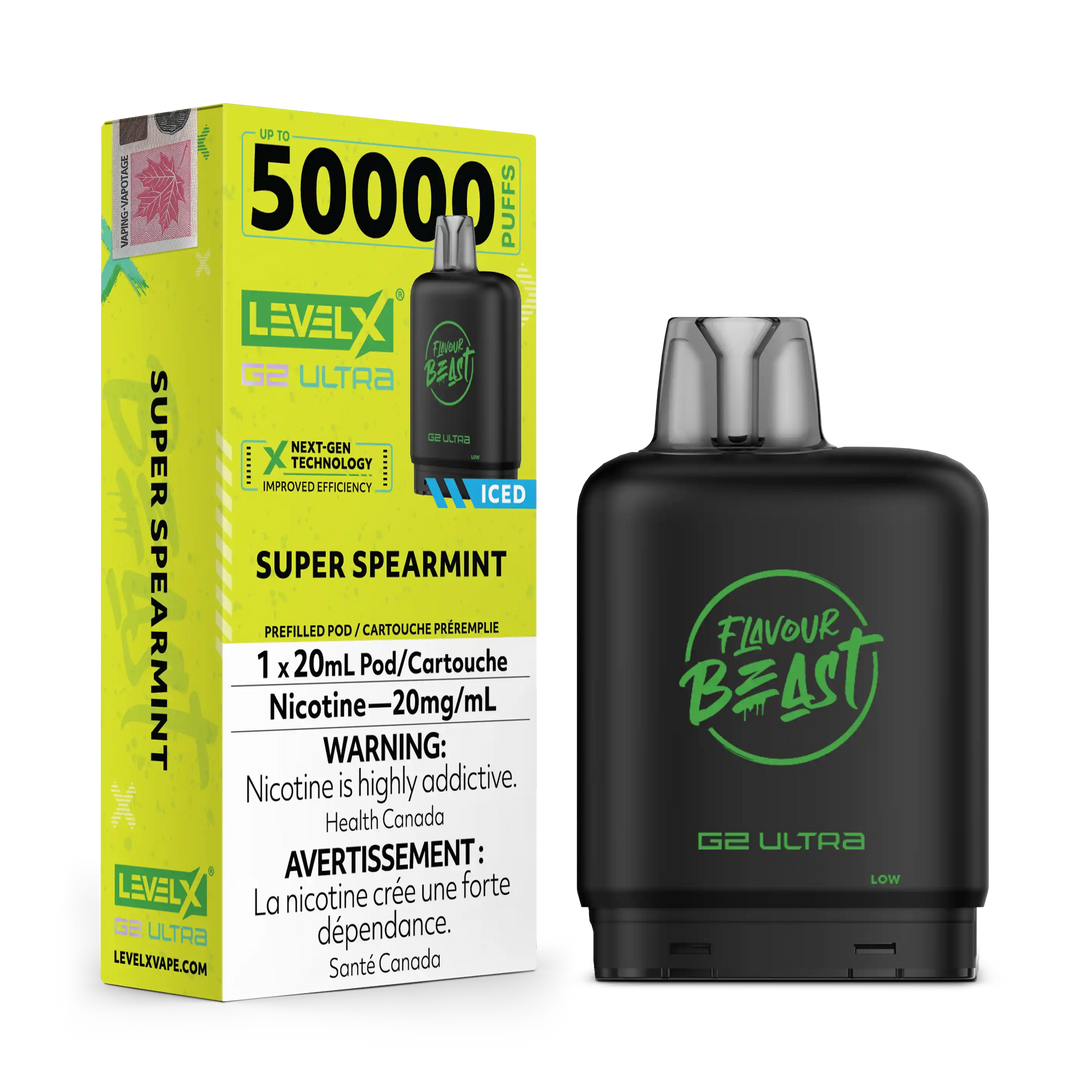 Super Spearmint Iced by Level X Flavour Beast G2 Ultra 50K by LEVEL X BY FLAVOUR BEAST