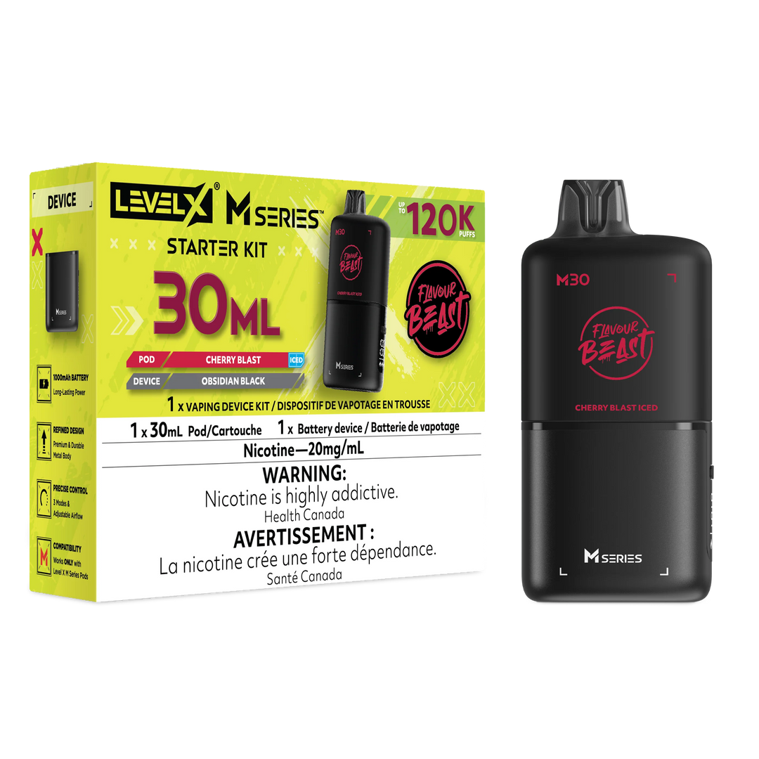 Cherry Blast Iced Level X M Series Starter Kit 30mL 120K Pod